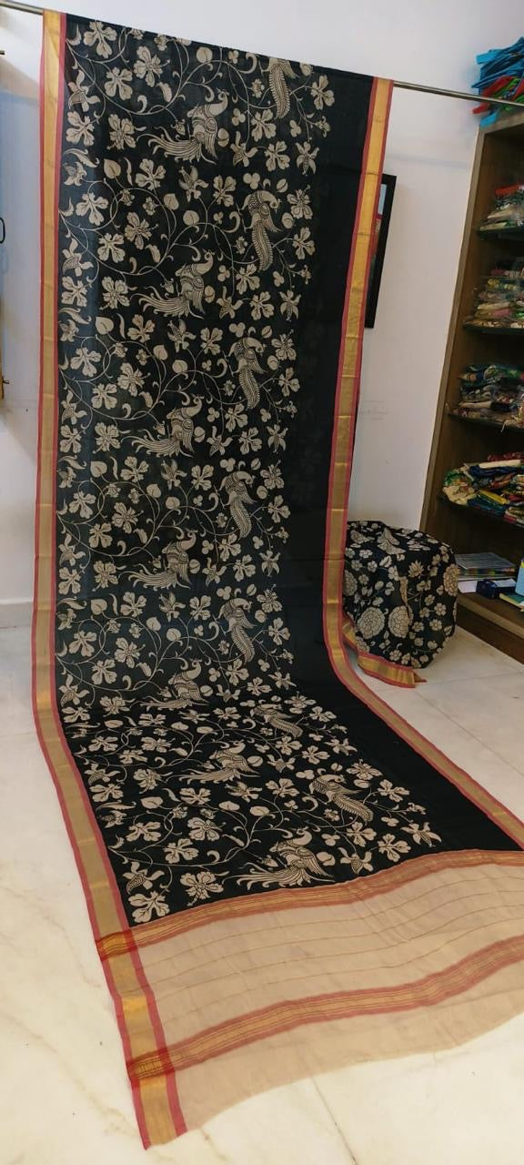 Pen Kalamkari Cotton Saree - 3