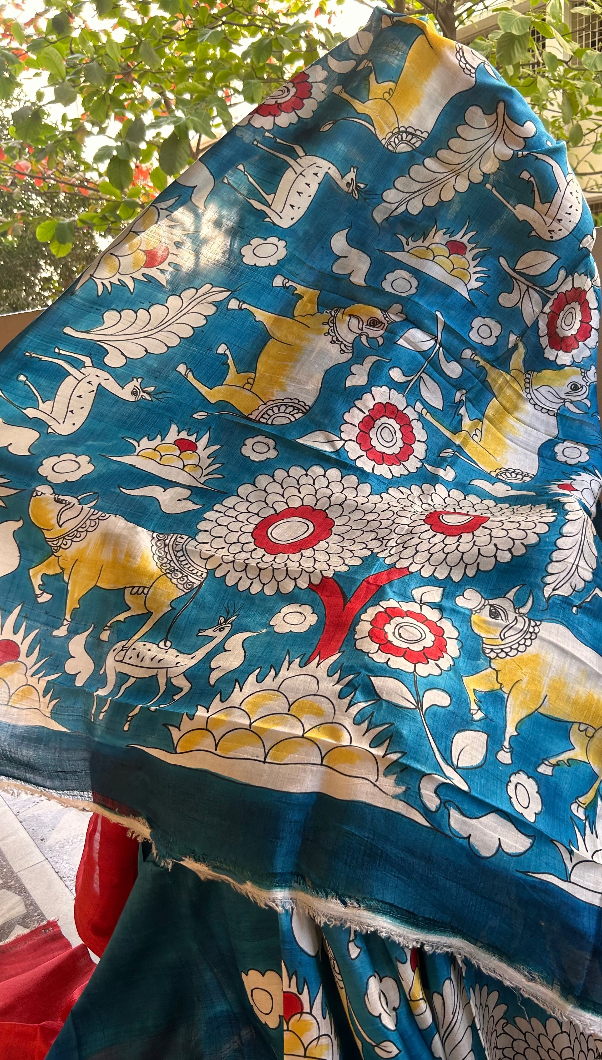 Blue Pure Bishanpuri Silk Saree