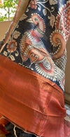 Black Pure Tussar silk saree