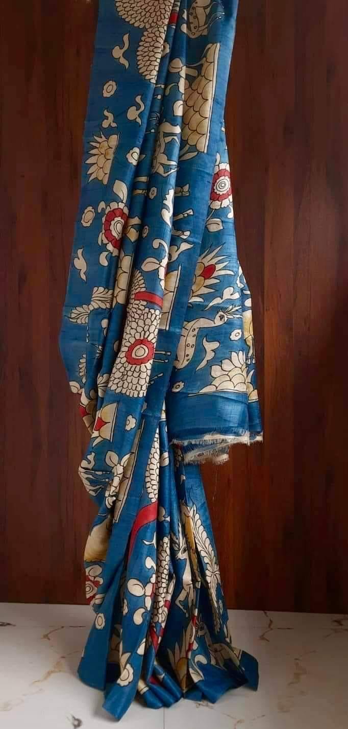 Blue Pure Bishanpuri Silk Saree