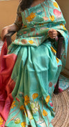 Pastel Green Bishapuri Silk Saree