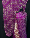 Magenta Gajji Silk Bandhani Saree