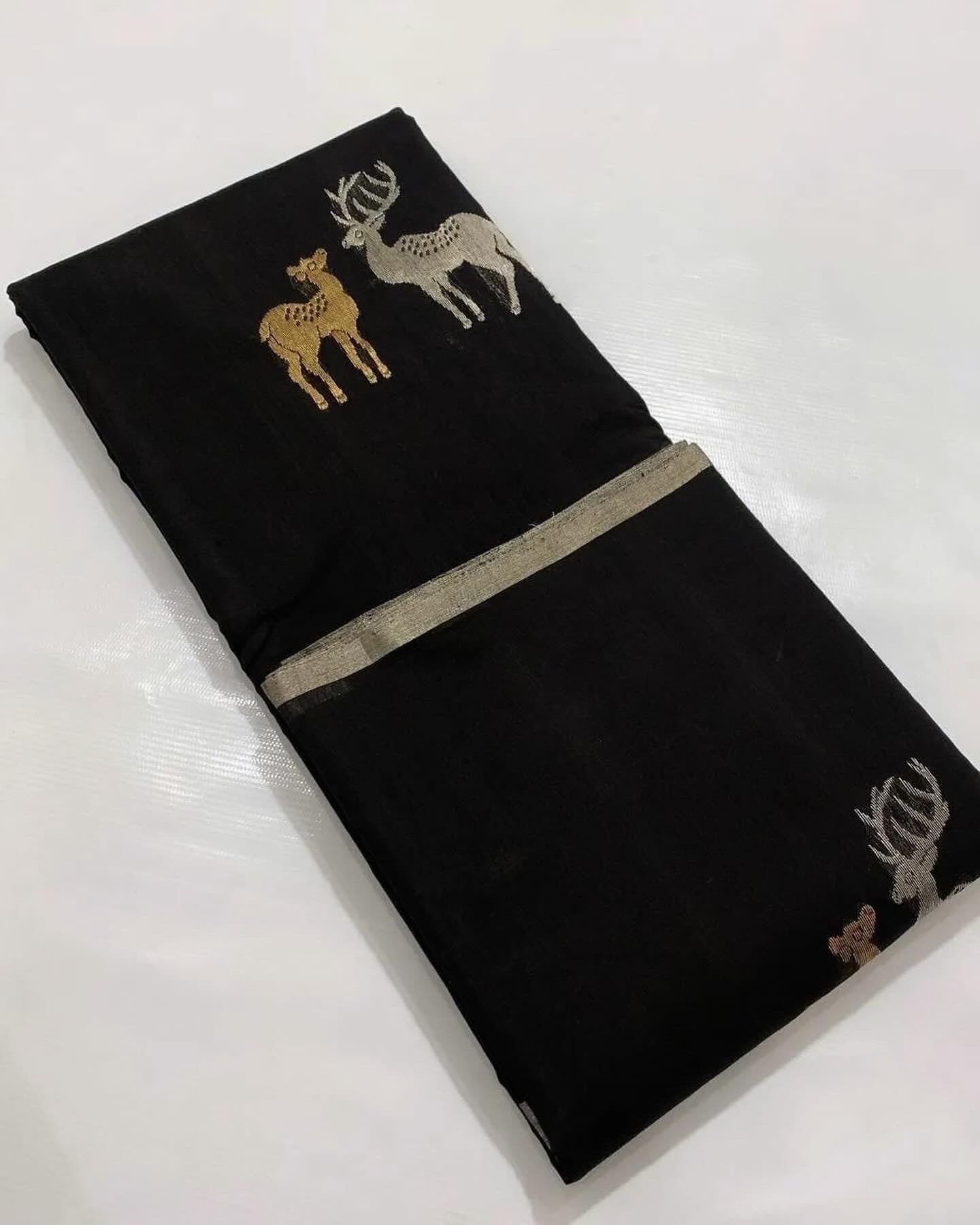 Black Chanderi Pattu