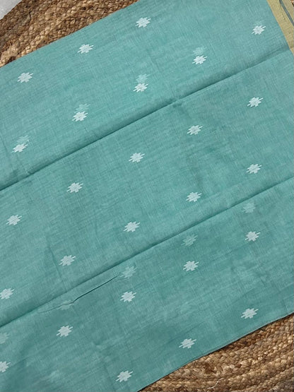 Cotton Handloom Jamdani Pastel Green