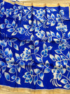 Royal Blue & Beige Pure Bishnupuri Silk Saree