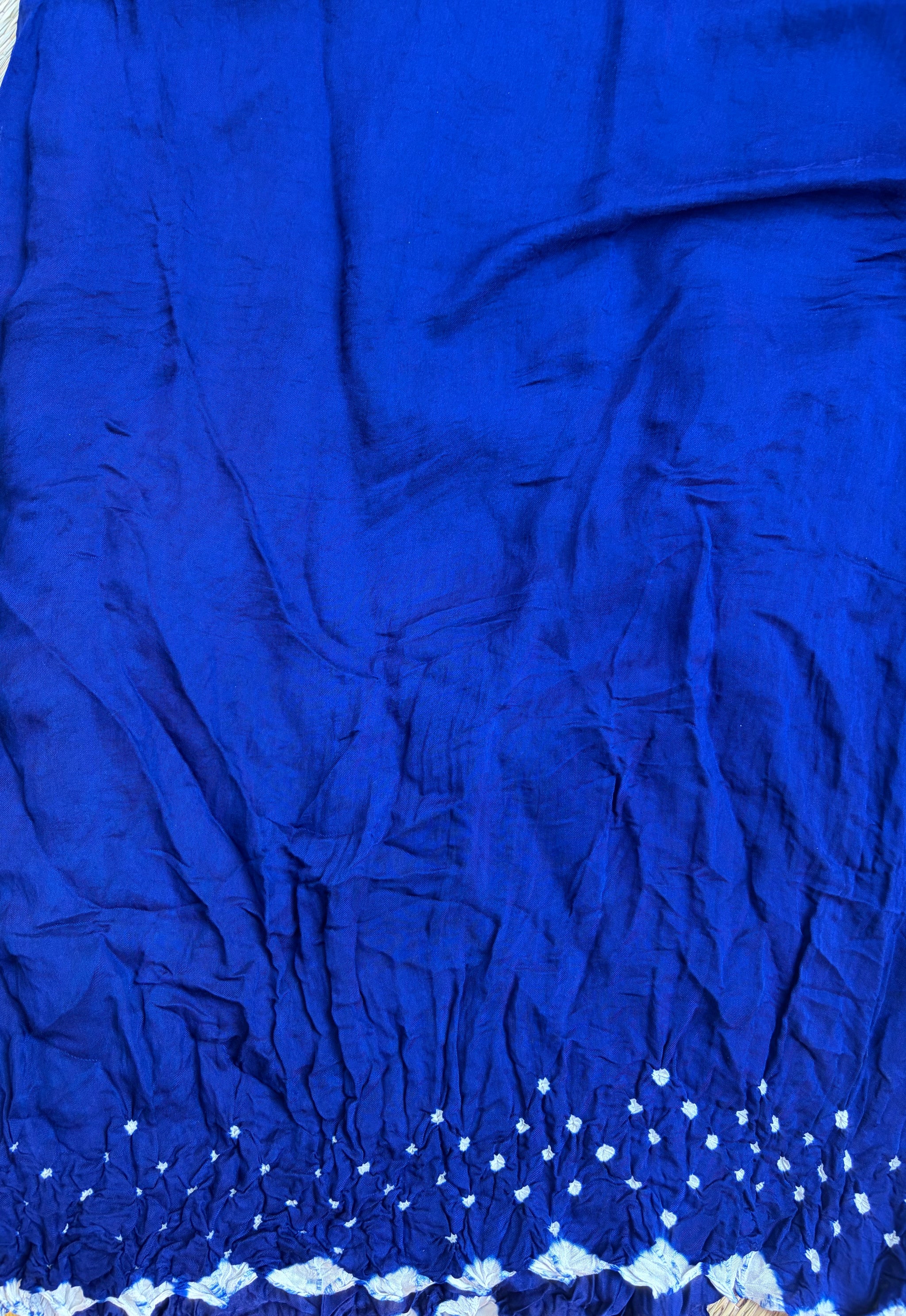 Teal & Royal Blue Modal Saree with Garchola Lagdi Patta Pallu