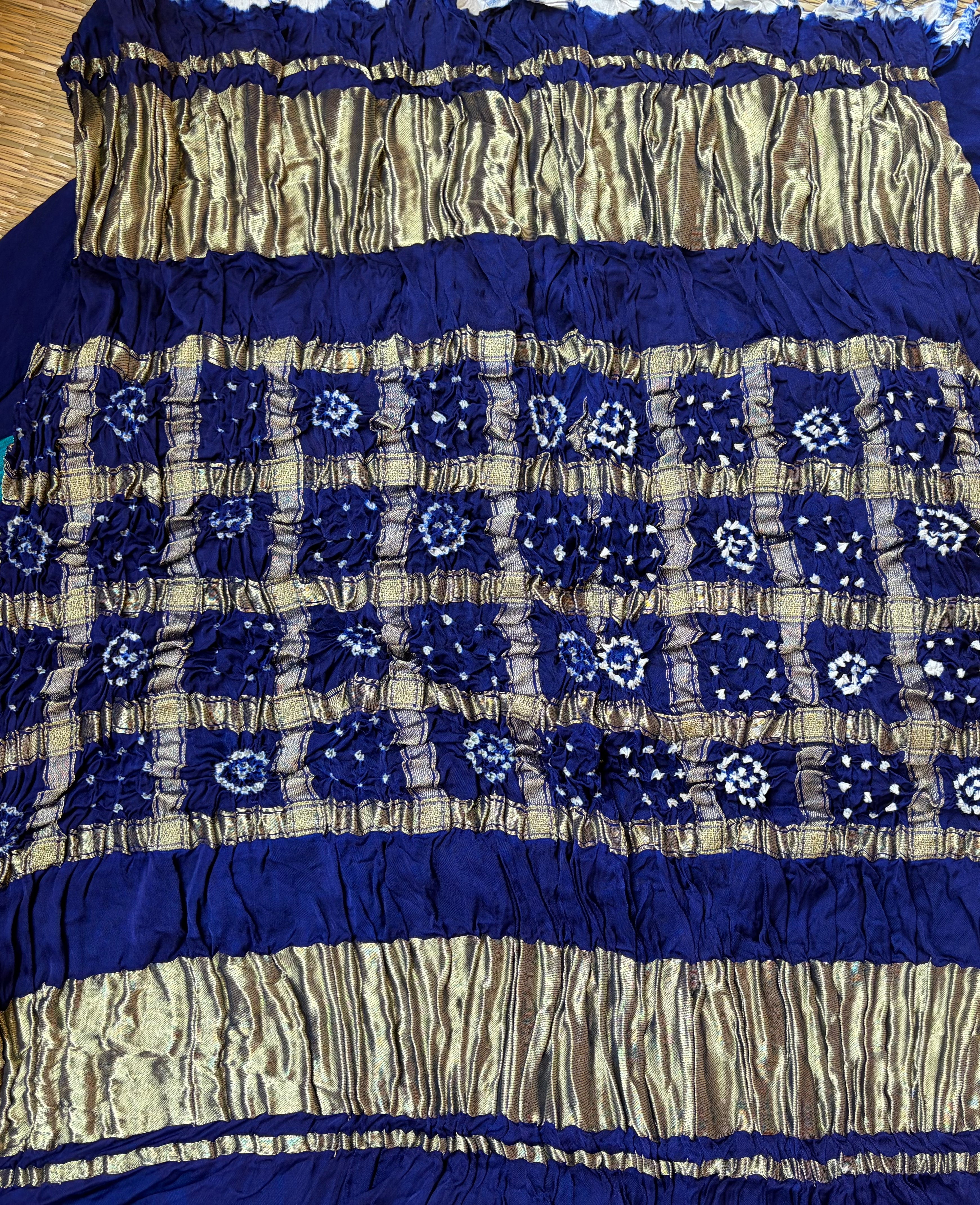 Teal & Royal Blue Modal Saree with Garchola Lagdi Patta Pallu