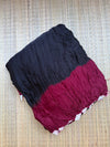 Black & Maroon Modal Saree with Garchola Lagdi Patta Pallu