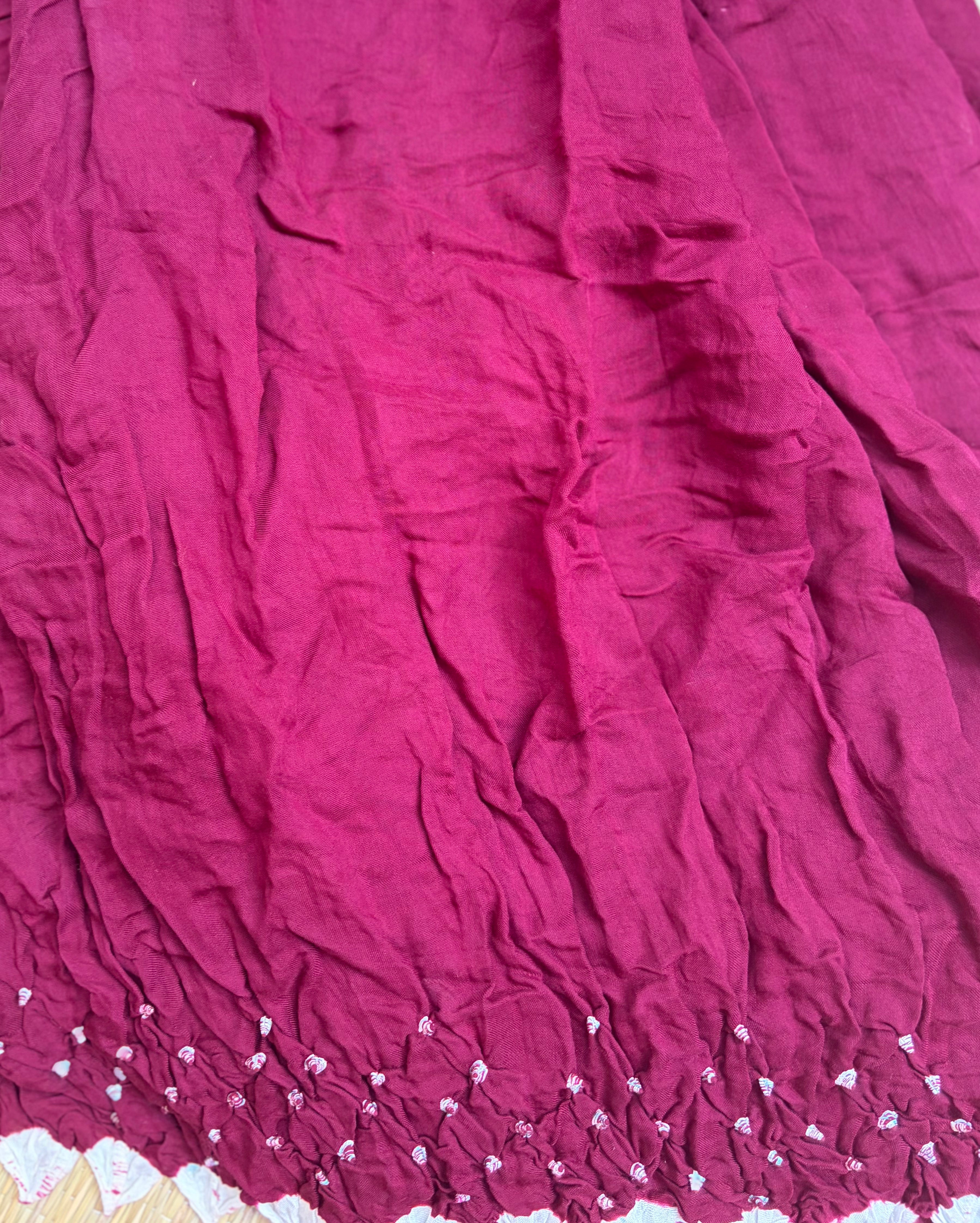 Black & Maroon Modal Saree with Garchola Lagdi Patta Pallu