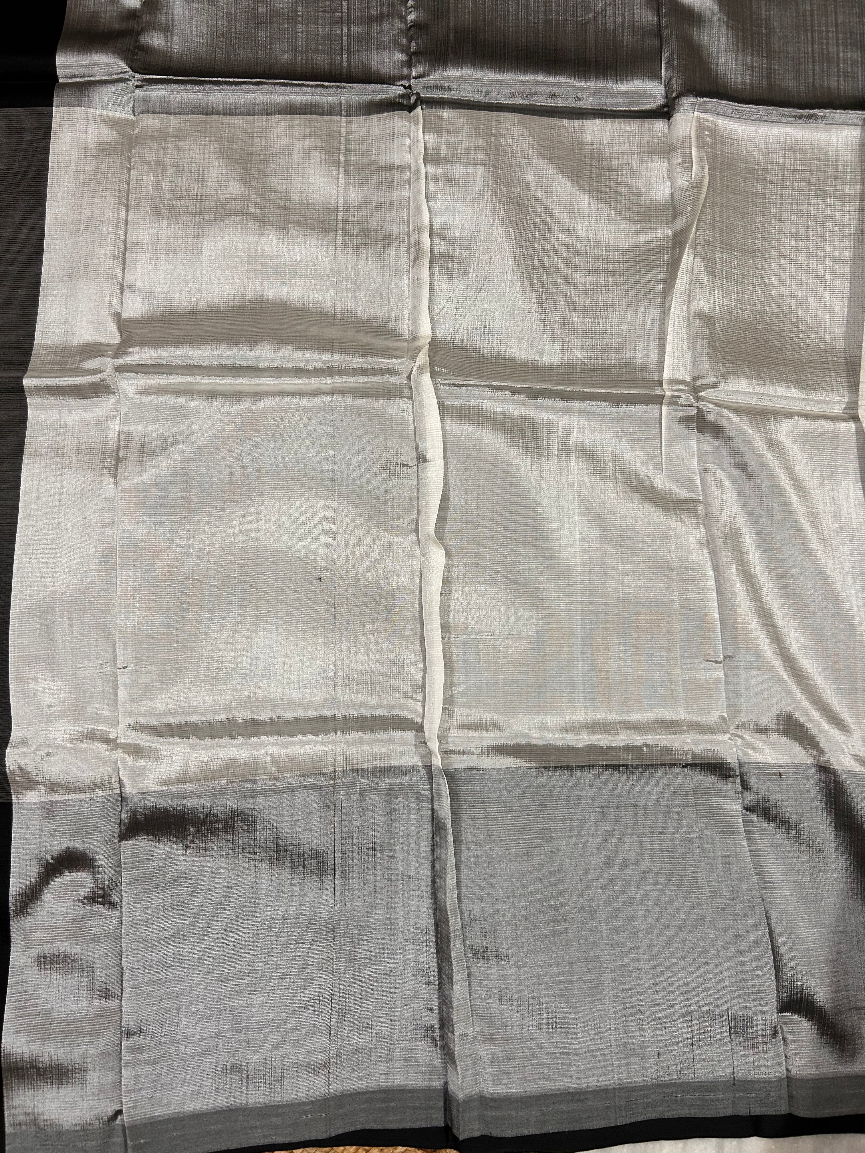 Black & Silver Mangalagiri Pattu Saree