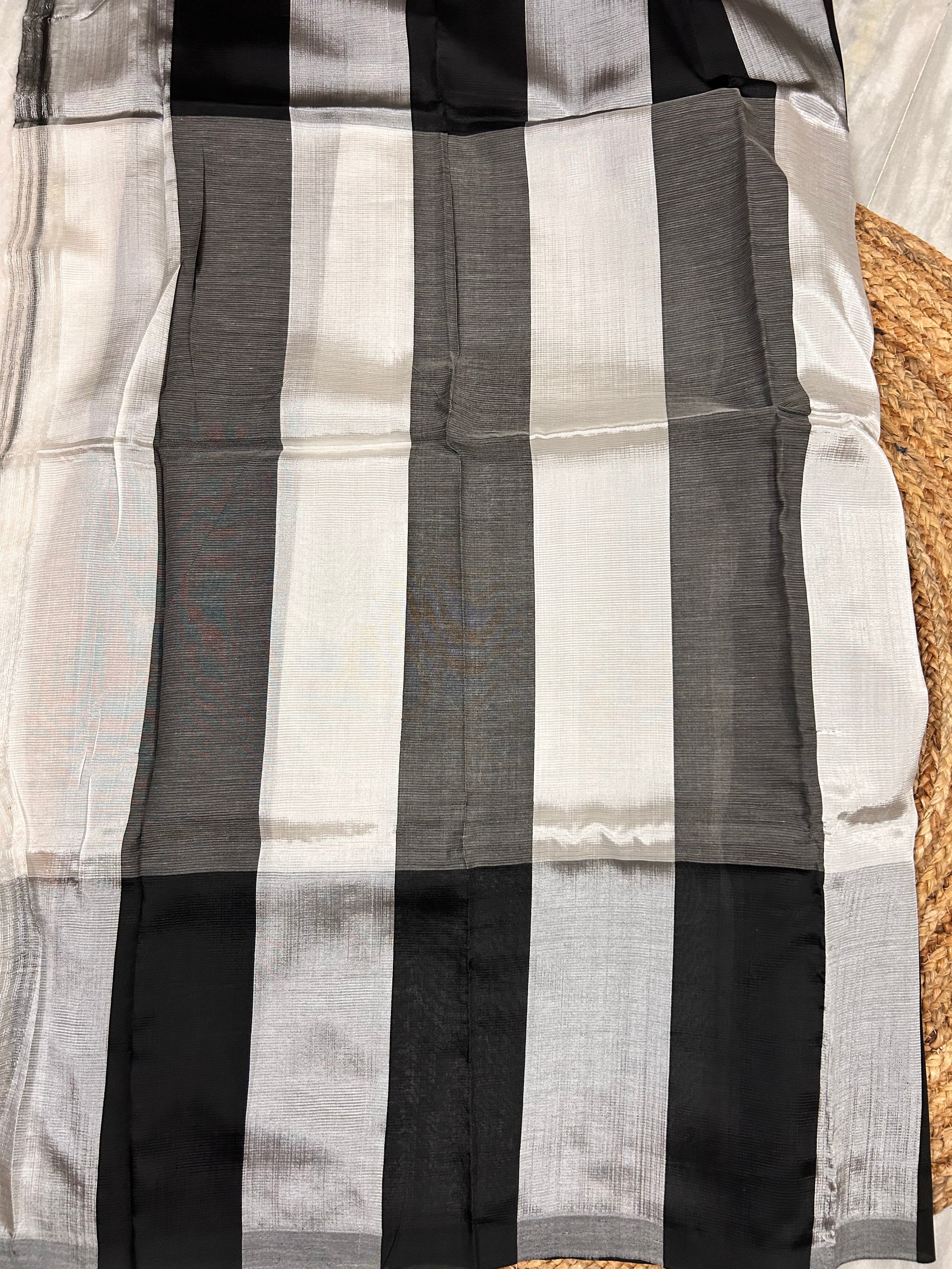 Black & Silver Mangalagiri Pattu Saree