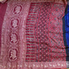 Royal Blue & Maroon Dola Silk Saree with Ajrakh Pallu & Blouse