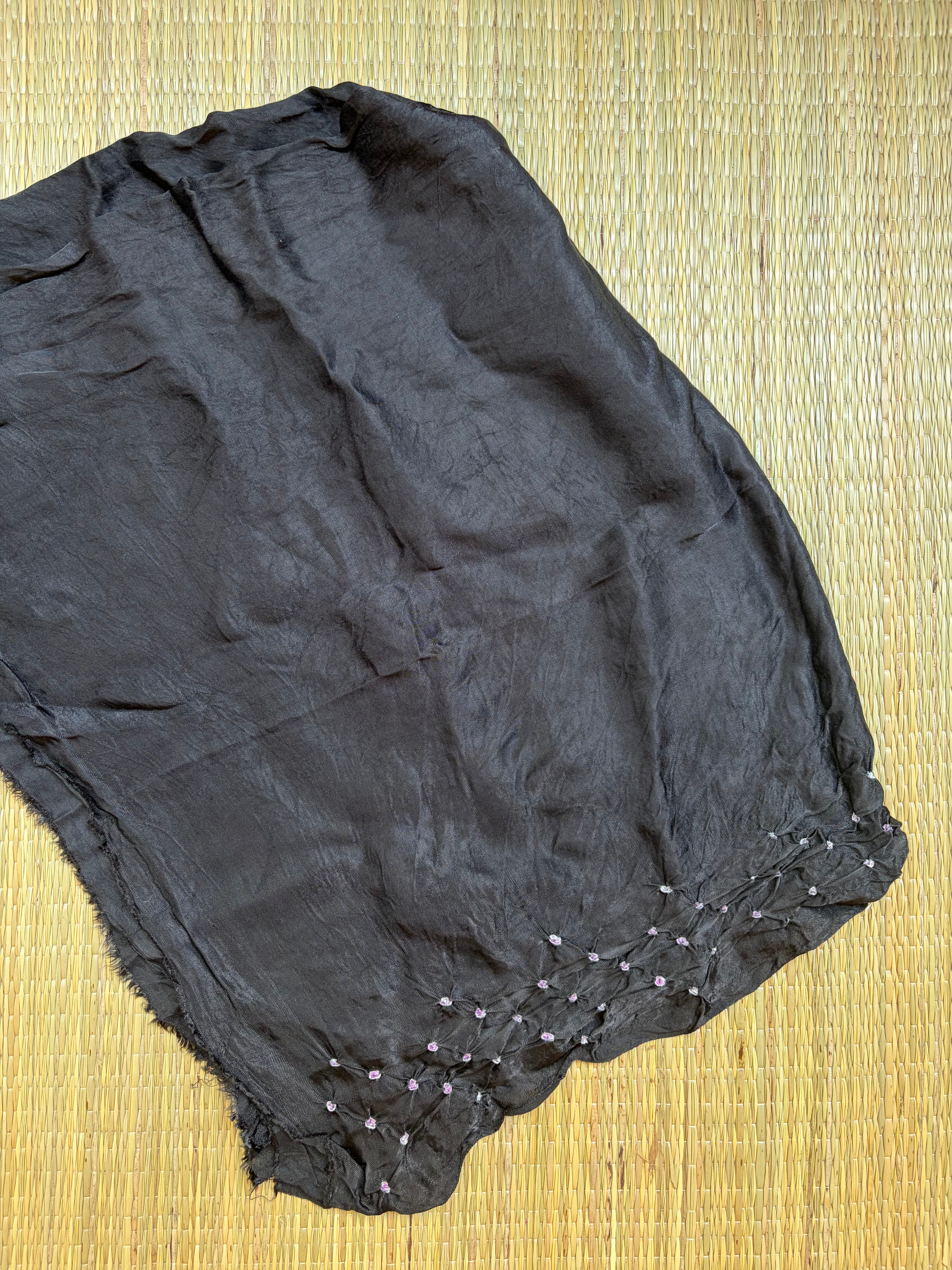 Black & Red Modal Saree with Bandhini Lagdi Patta Pallu