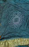Yellow & Teal Modal Saree with Bandhini Lagdi Patta Pallu