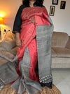 Peach Pure Murshidabad Silk Saree