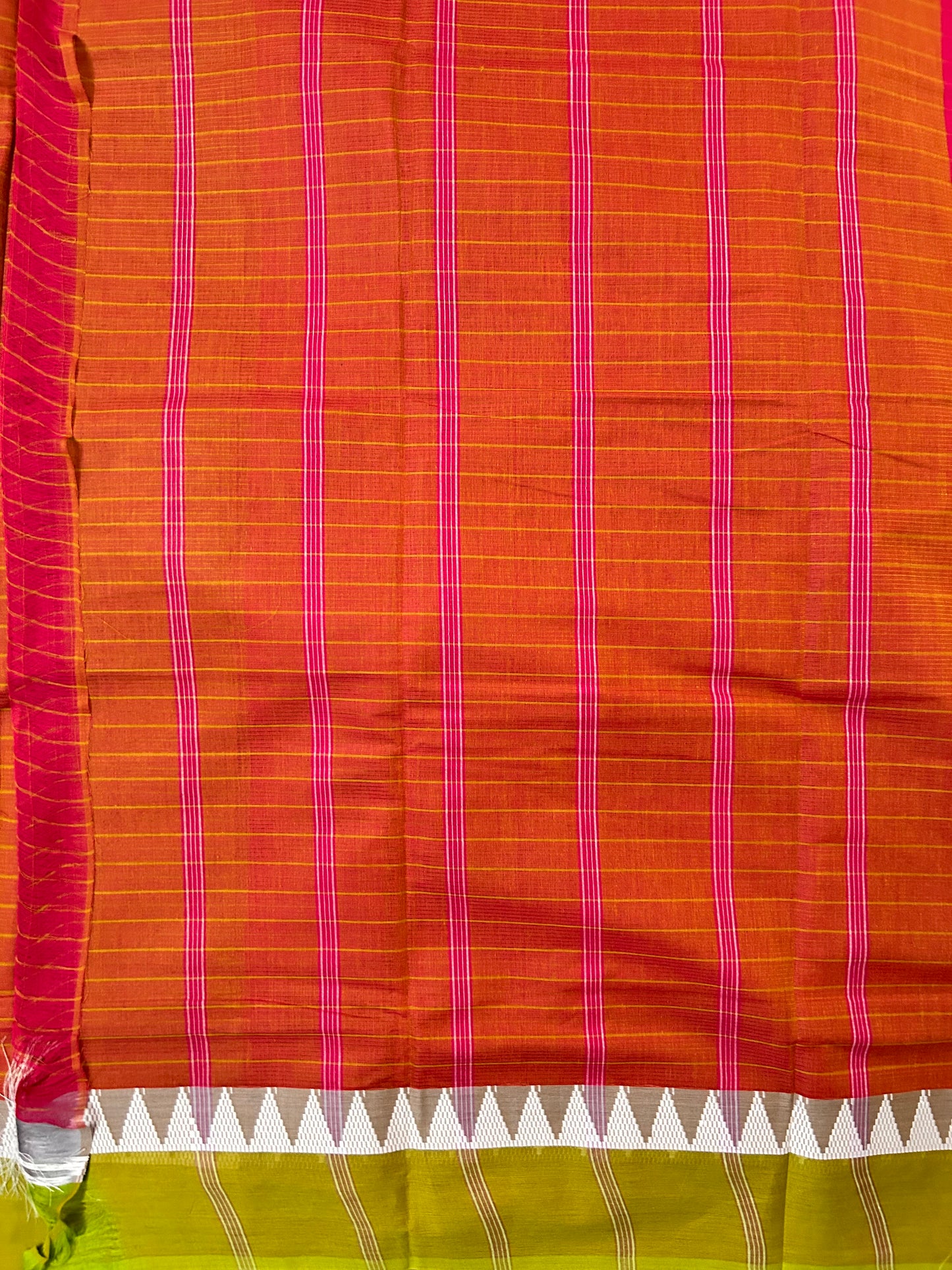 Dark Pink Venkatagiri Cotton Handloom Saree