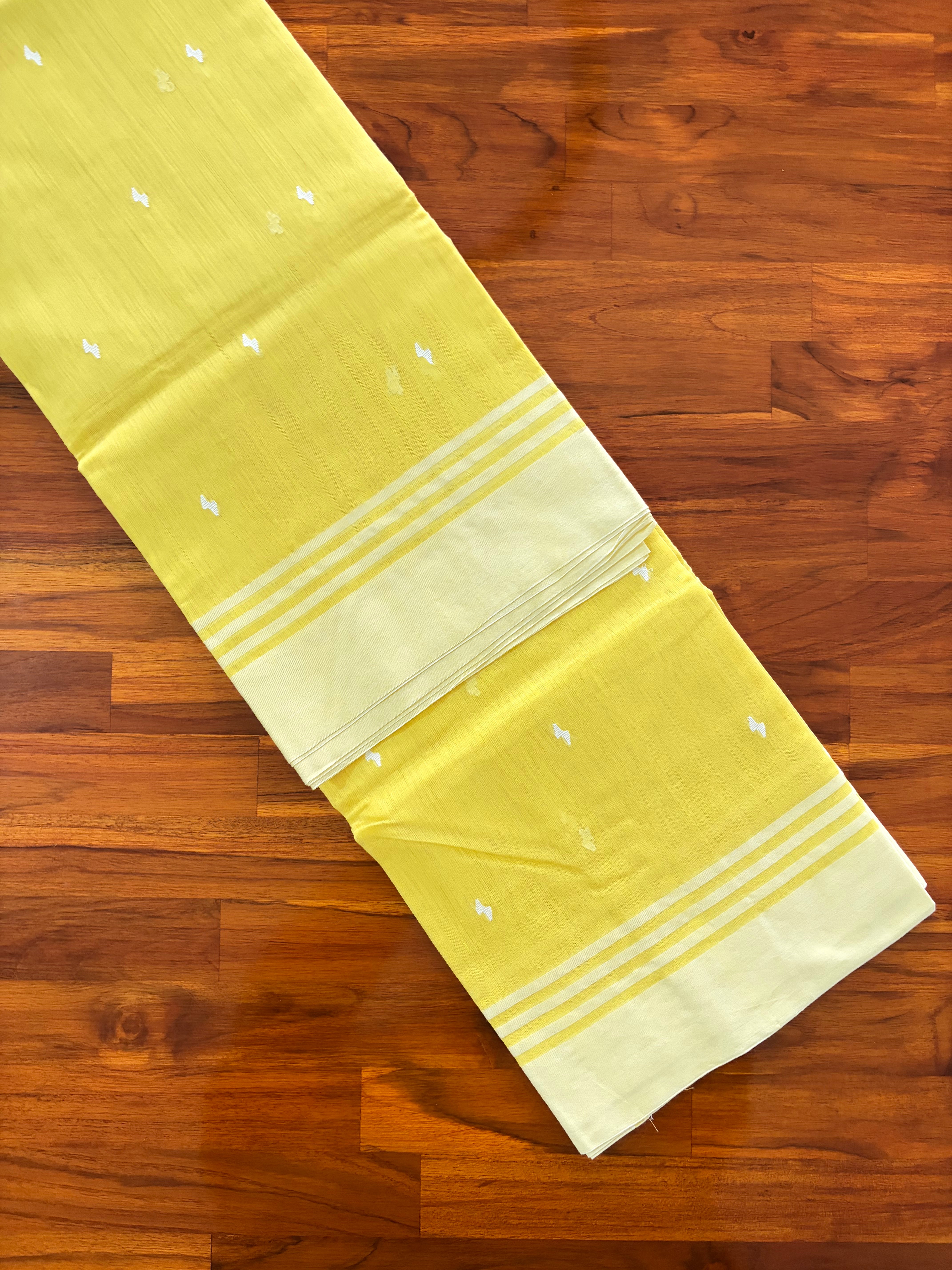 Warm Mango Yellow Chanderi Silk Cotton Handloom Saree