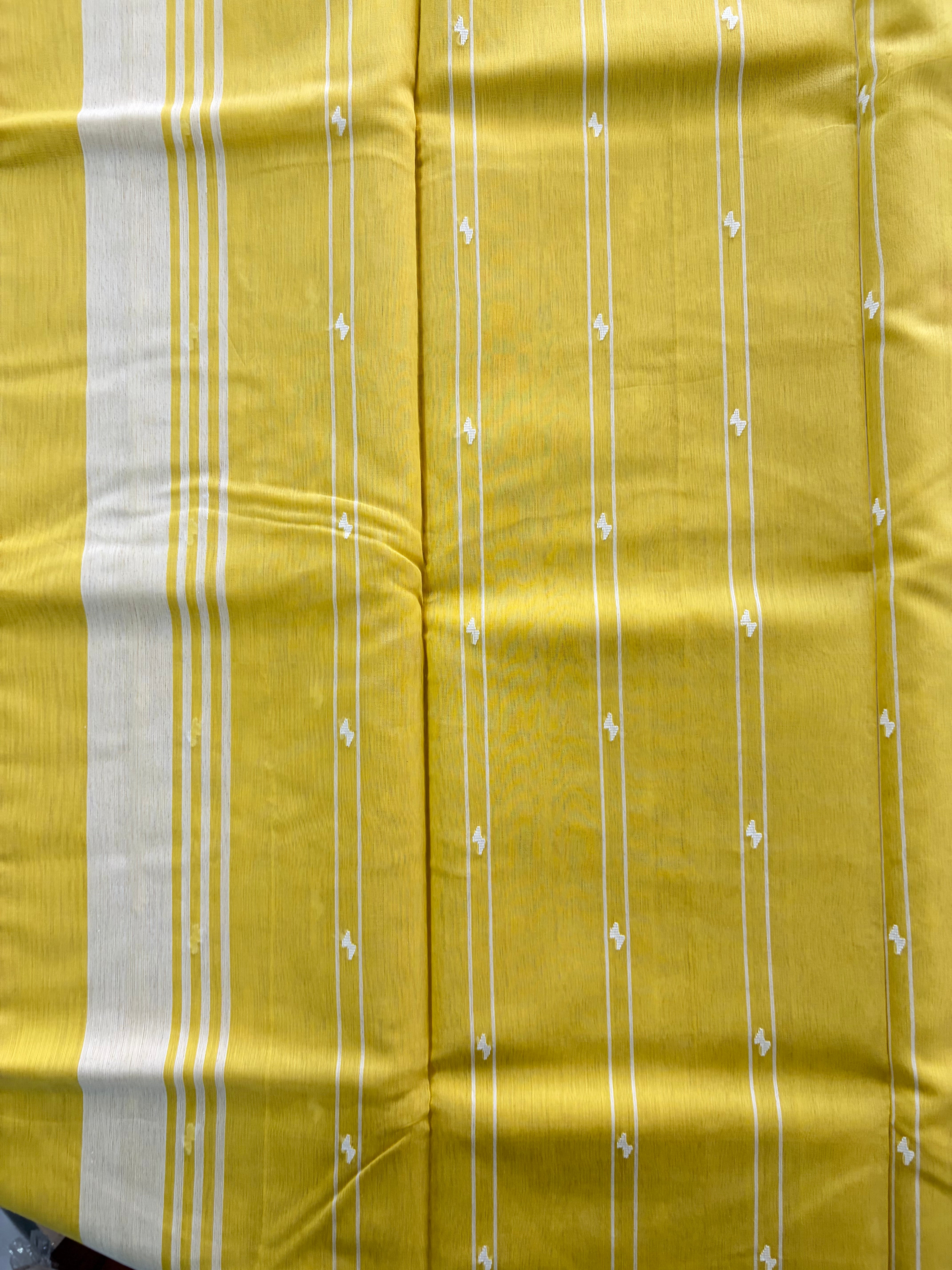 Warm Mango Yellow Chanderi Silk Cotton Handloom Saree