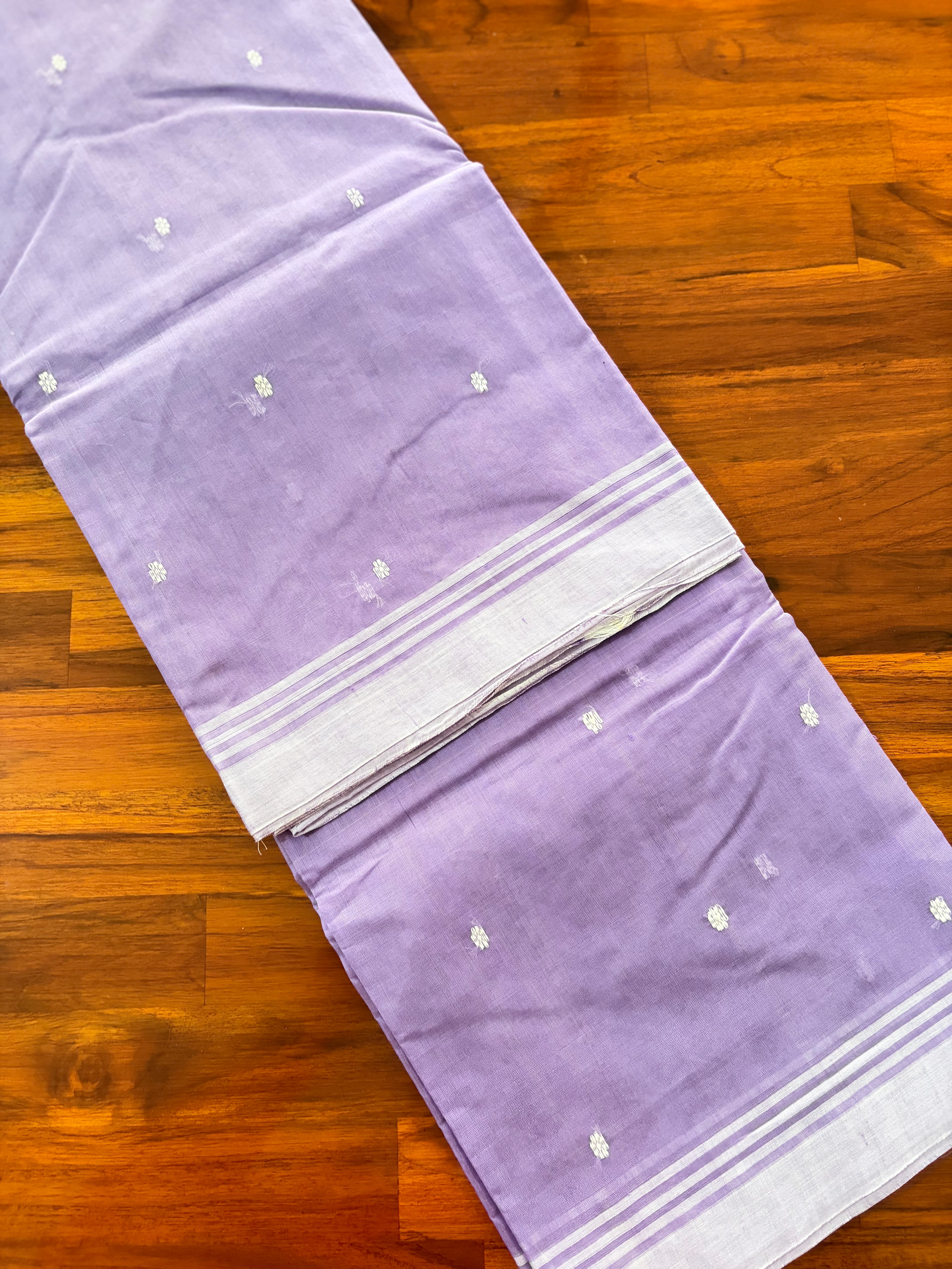 Lavender Chanderi Silk Cotton Handloom Saree