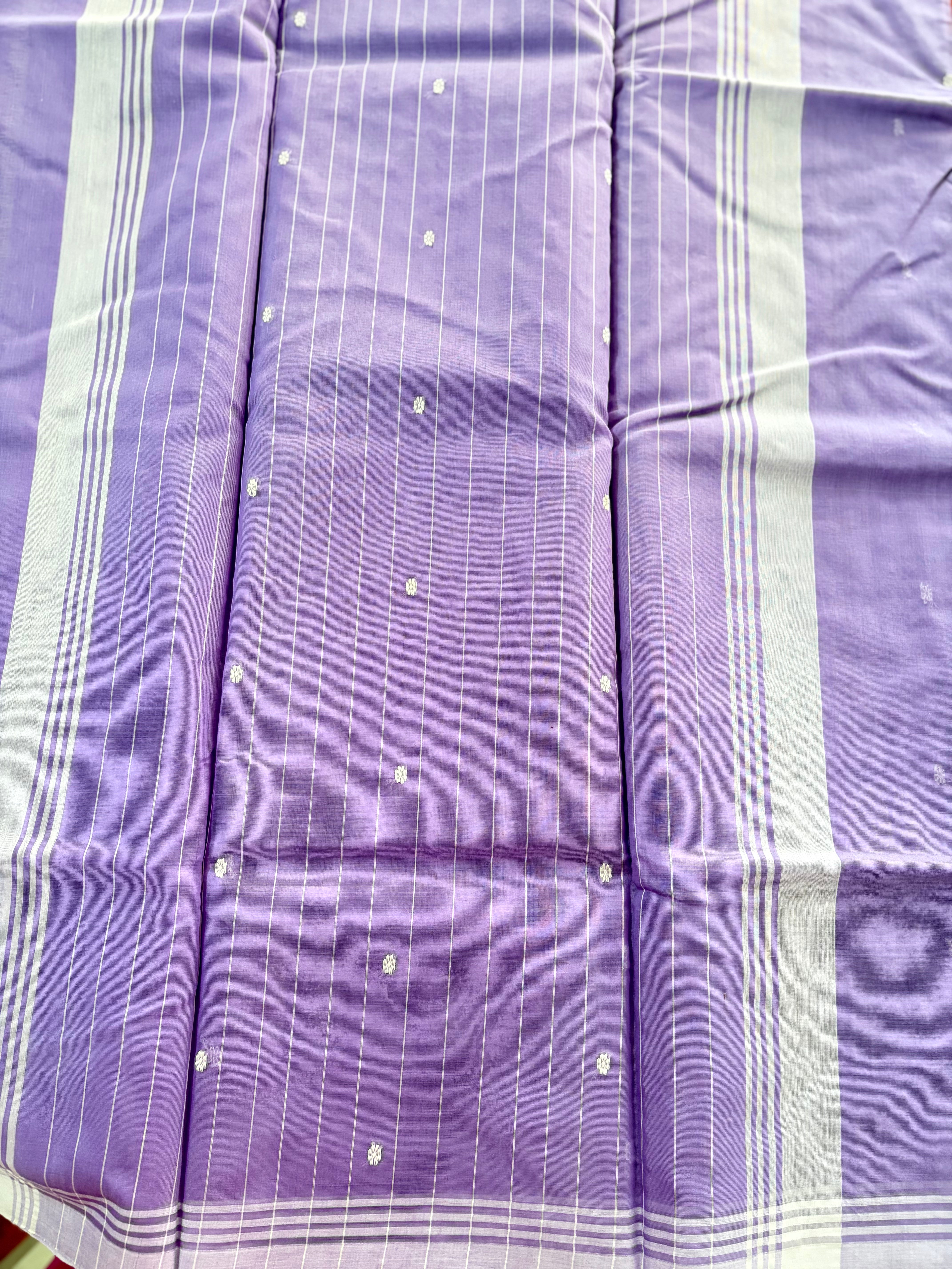 Lavender Chanderi Silk Cotton Handloom Saree