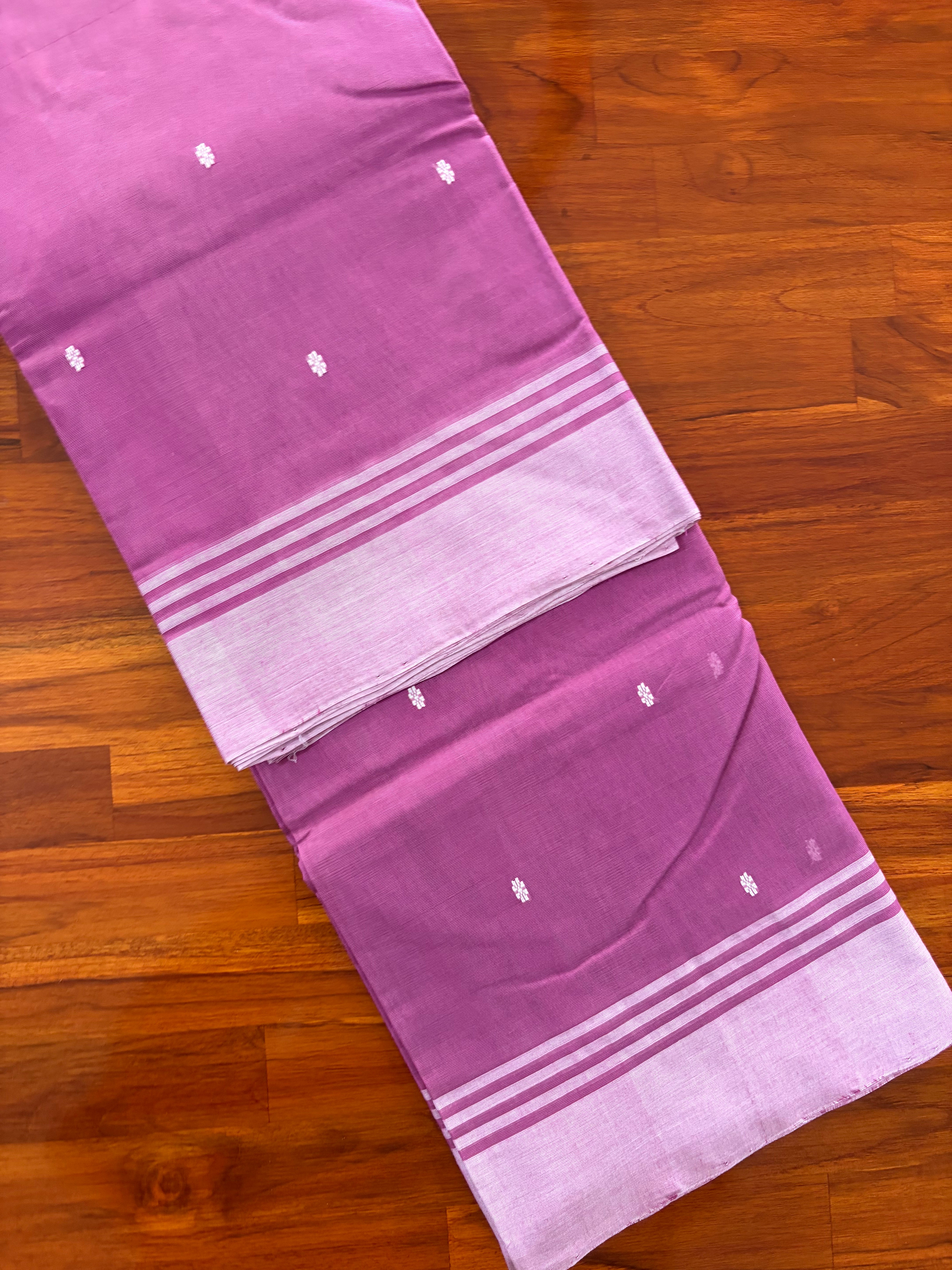 Violet Chanderi Silk Cotton Handloom Saree