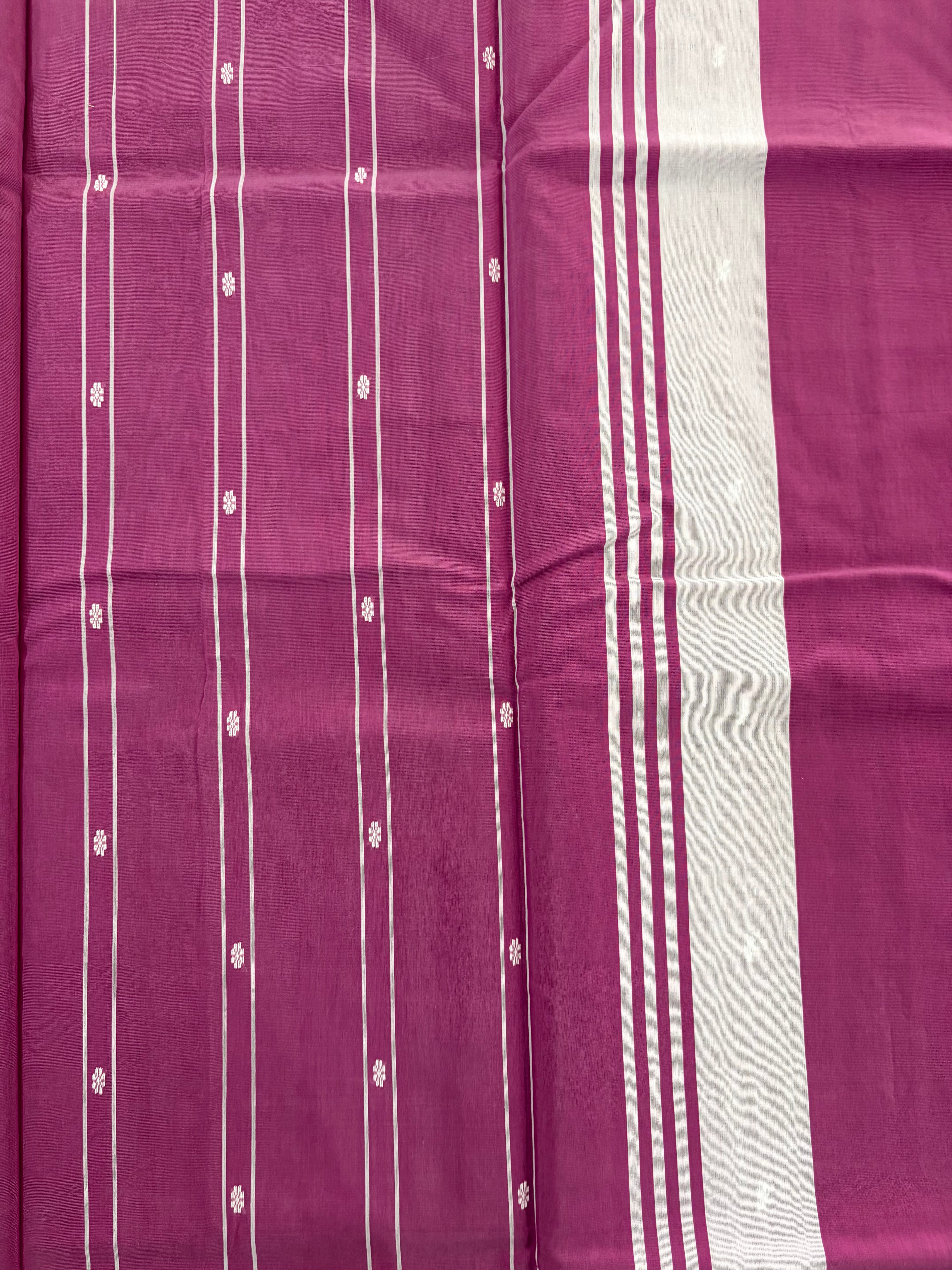 Violet Chanderi Silk Cotton Handloom Saree