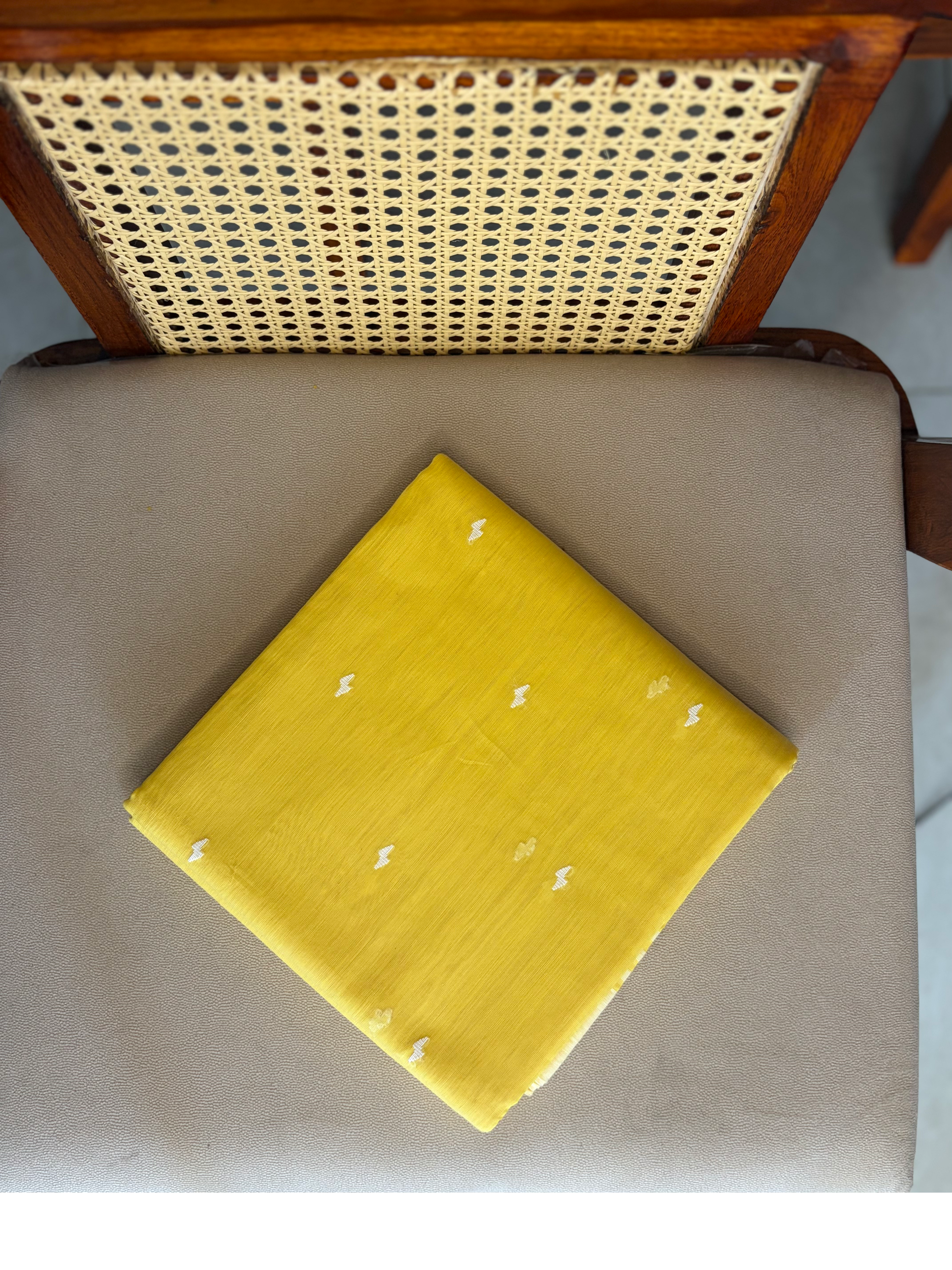 Warm Mango Yellow Chanderi Silk Cotton Handloom Saree