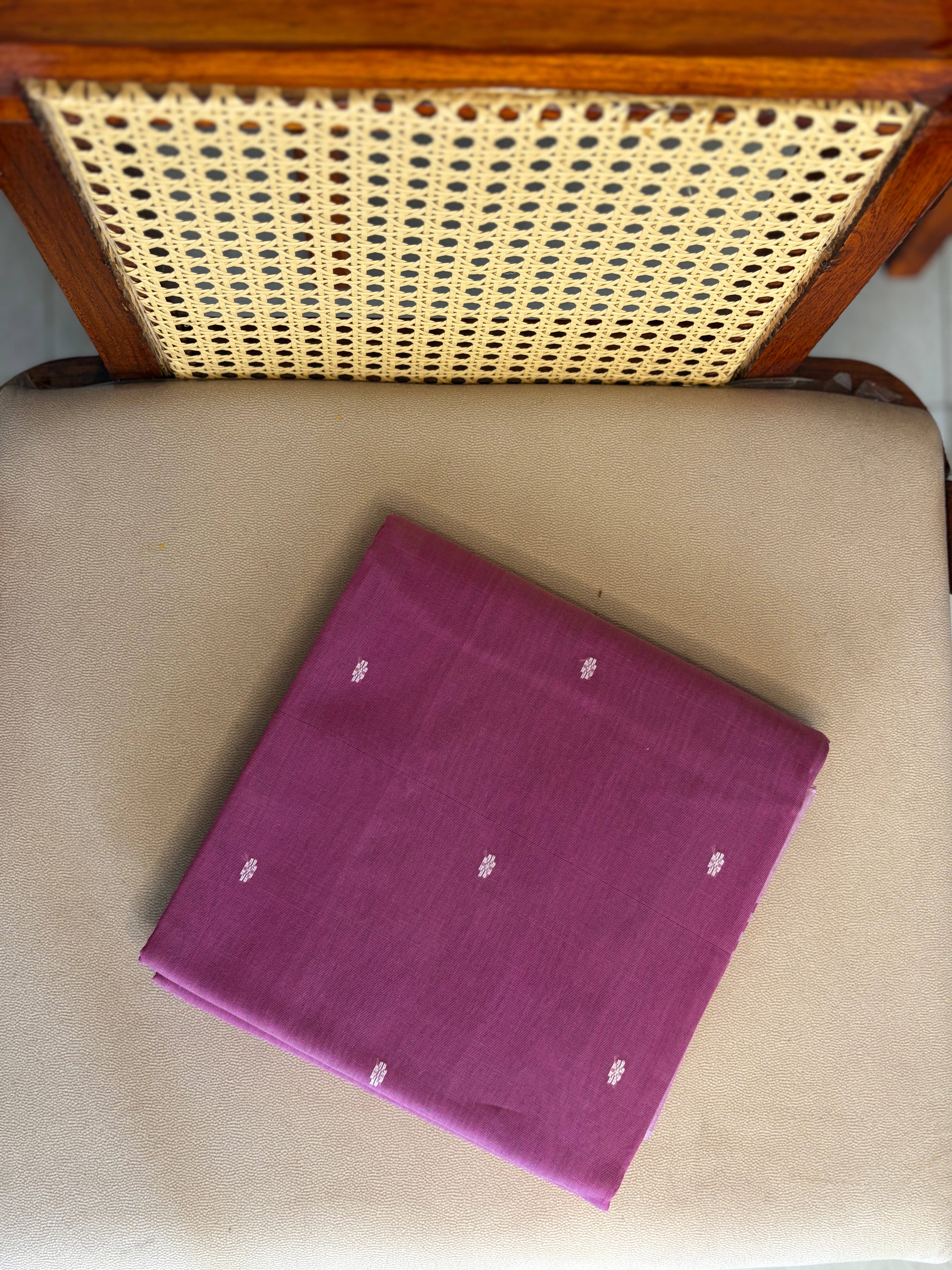 Violet Chanderi Silk Cotton Handloom Saree