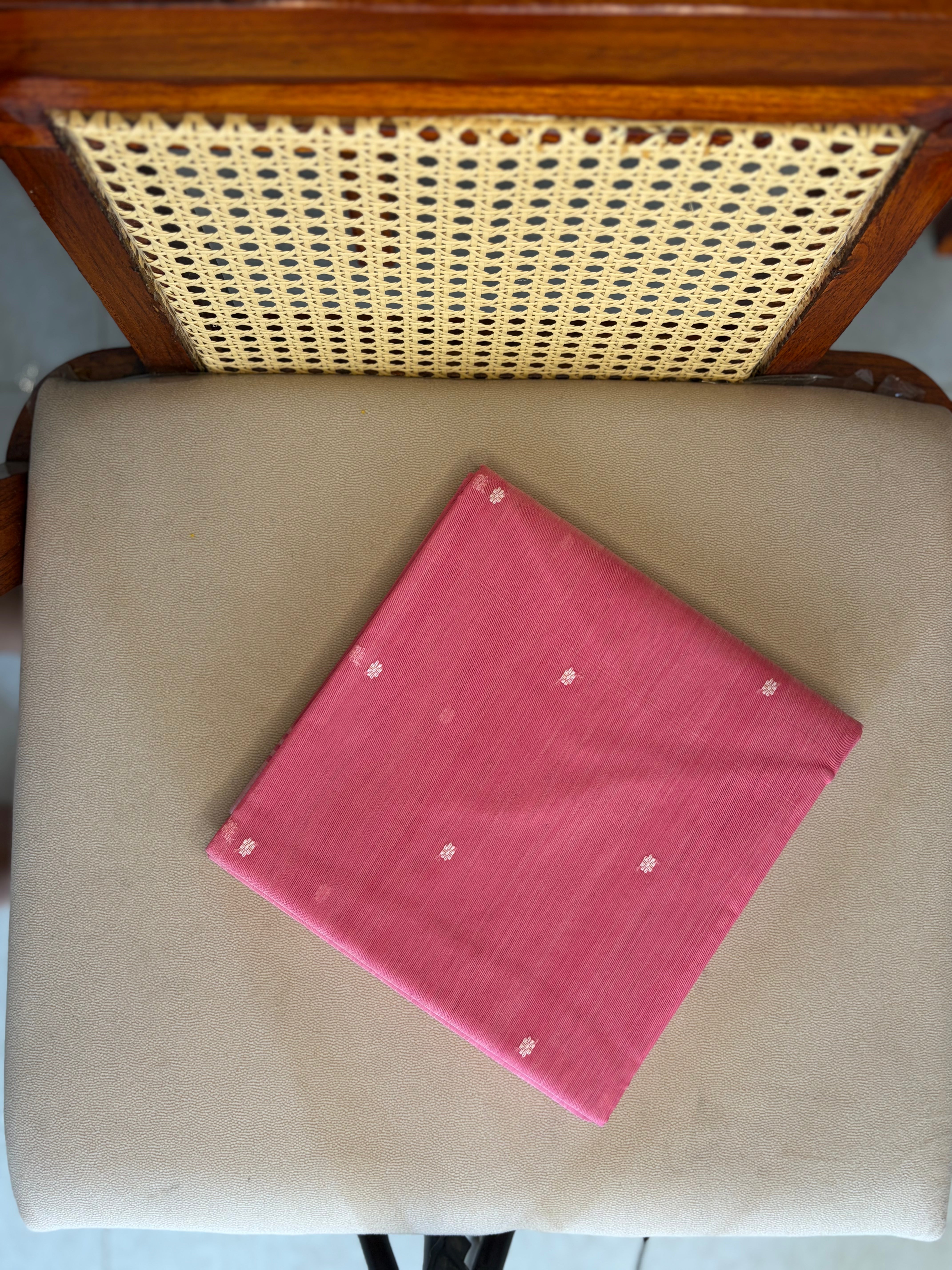 Baby Pink Chanderi Silk Cotton Handloom Saree