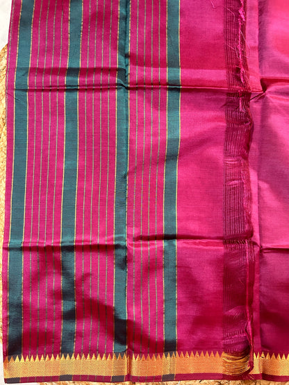 Peacock Green Mangalagiri Saree