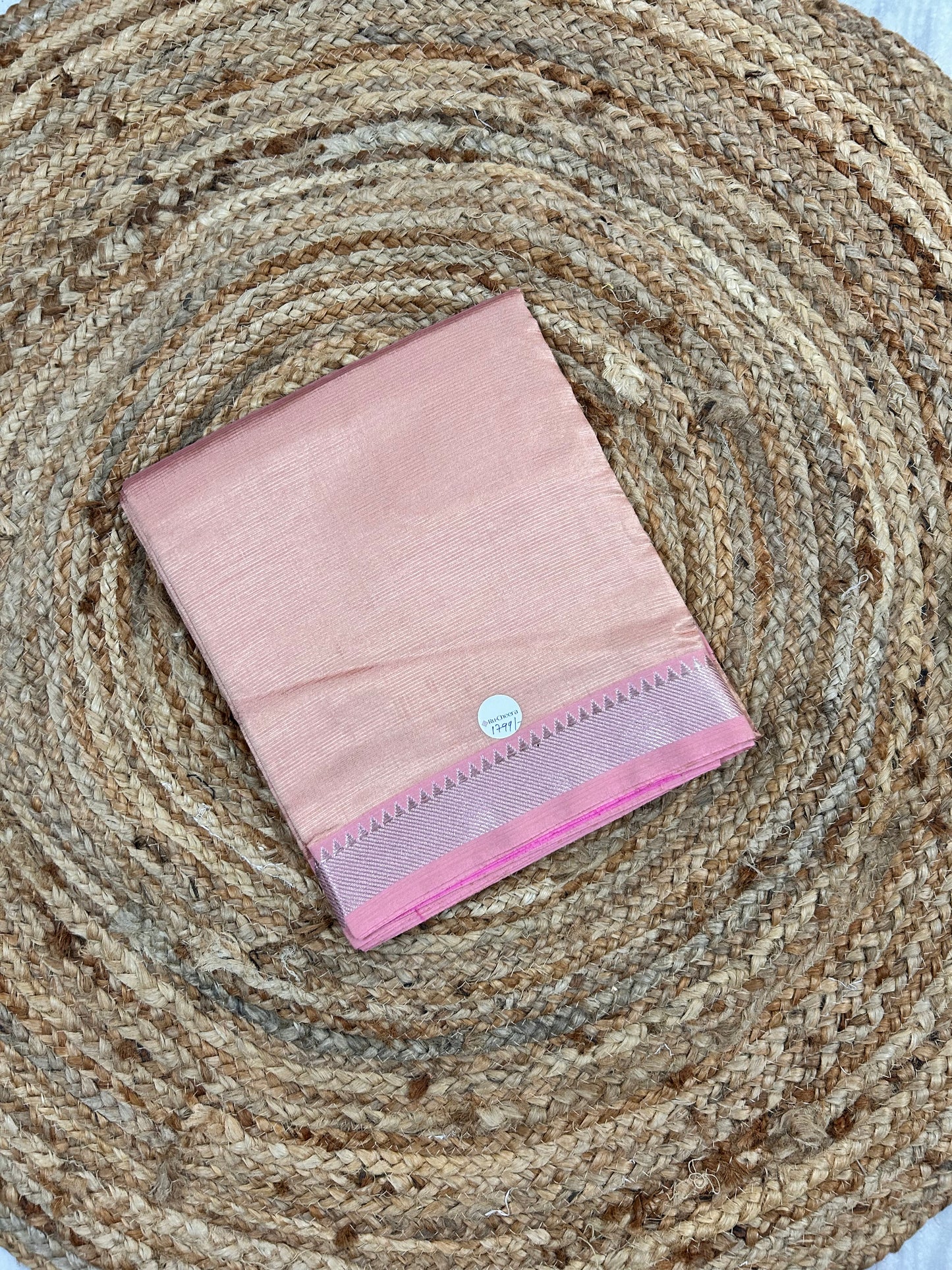 Baby Pink White Mangalagiri Saree