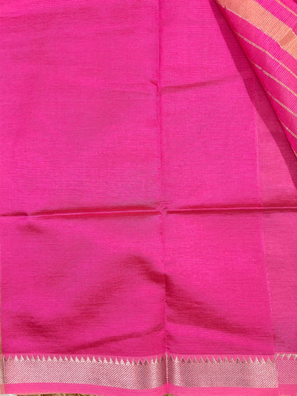 Baby Pink White Mangalagiri Saree