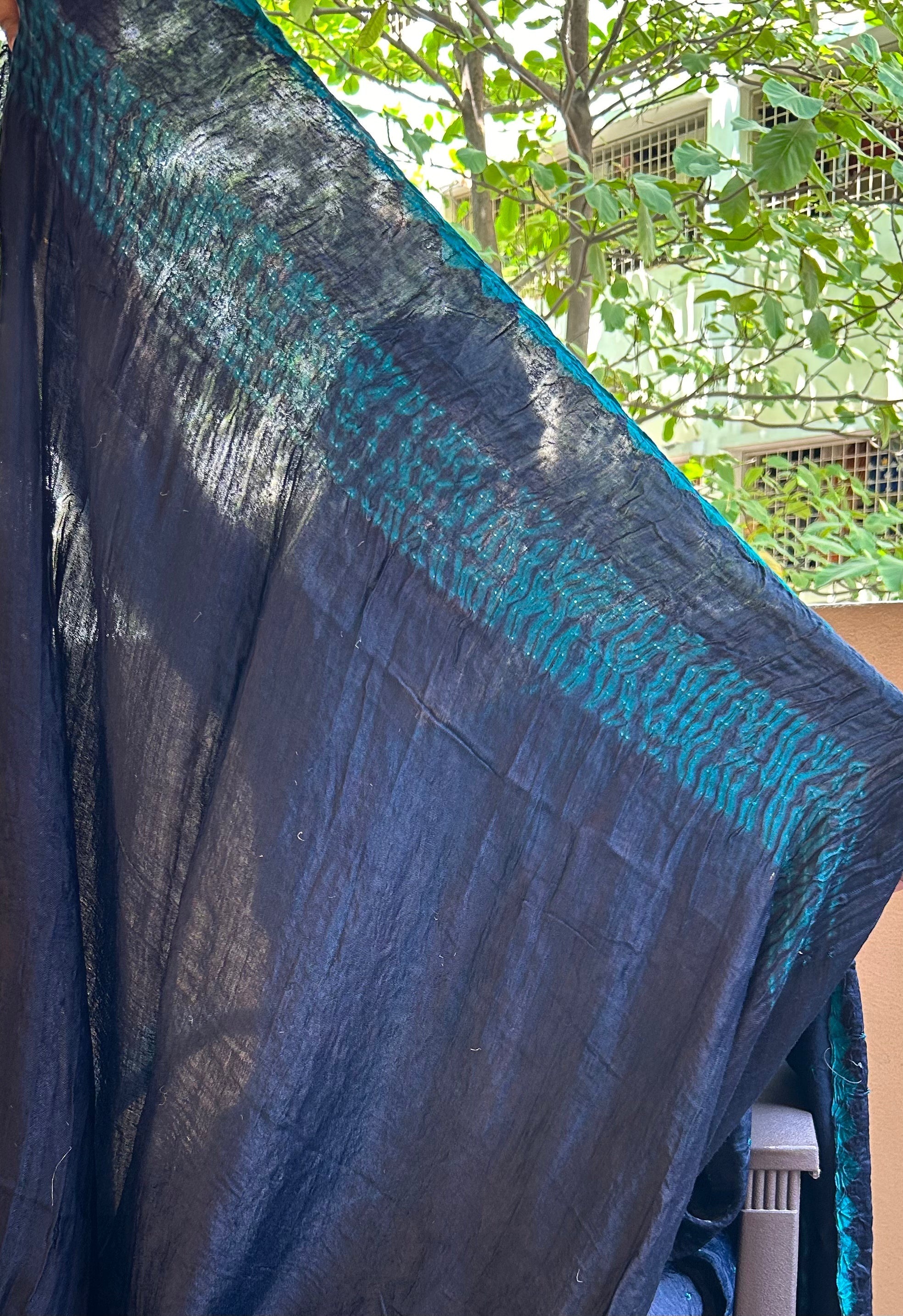 Black Modal Bandhini saree