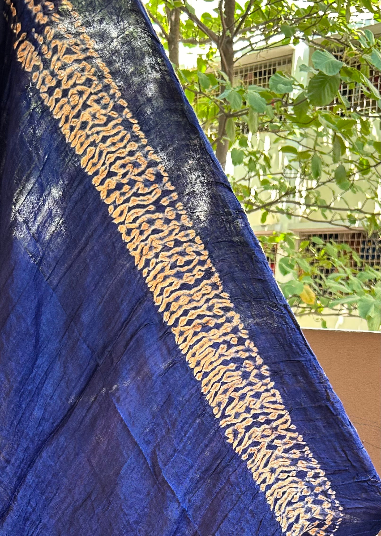 Royal Blue Modal Bandhini saree