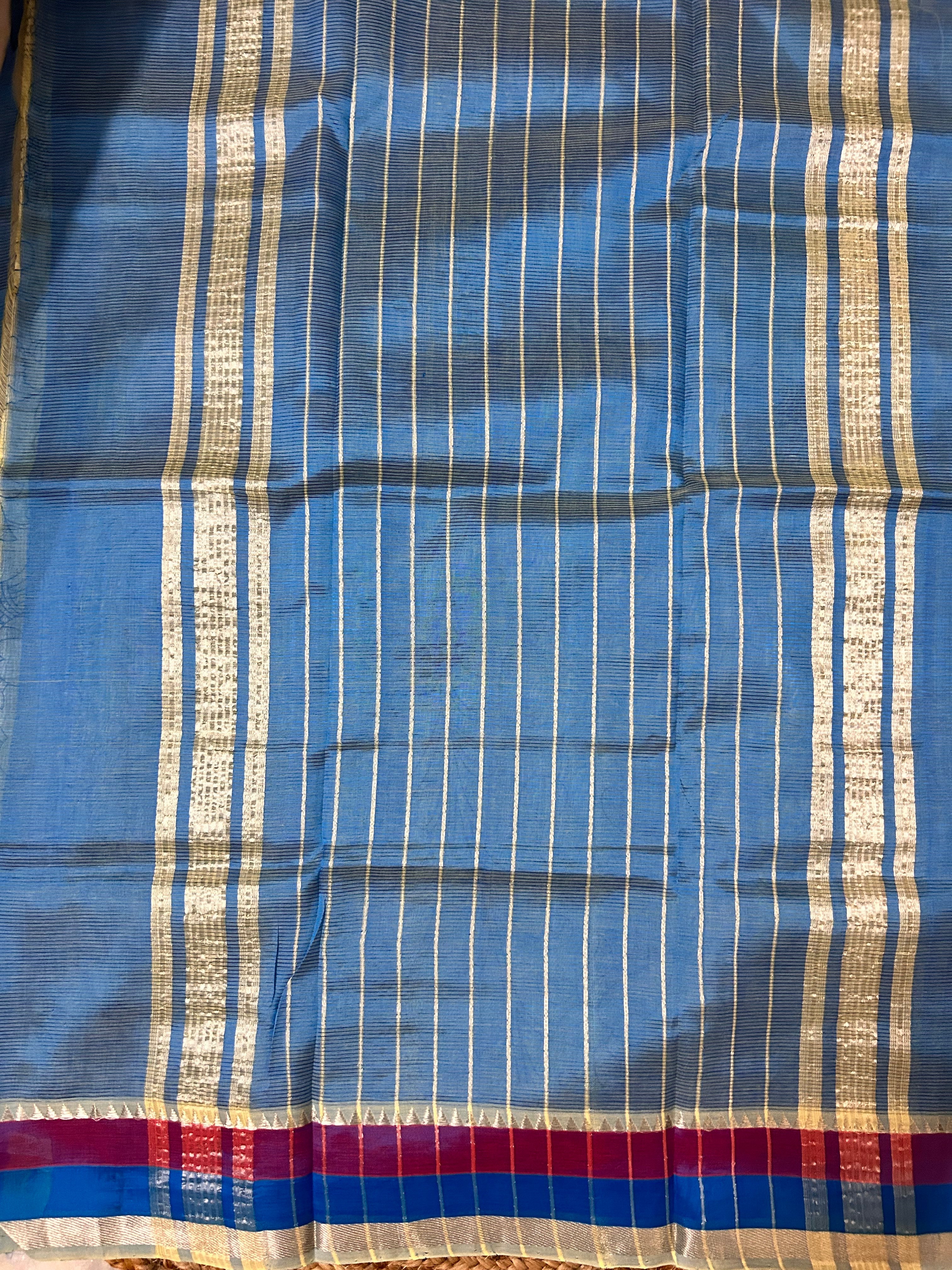 Lime Green Screen Printed Mangalagiri Saree