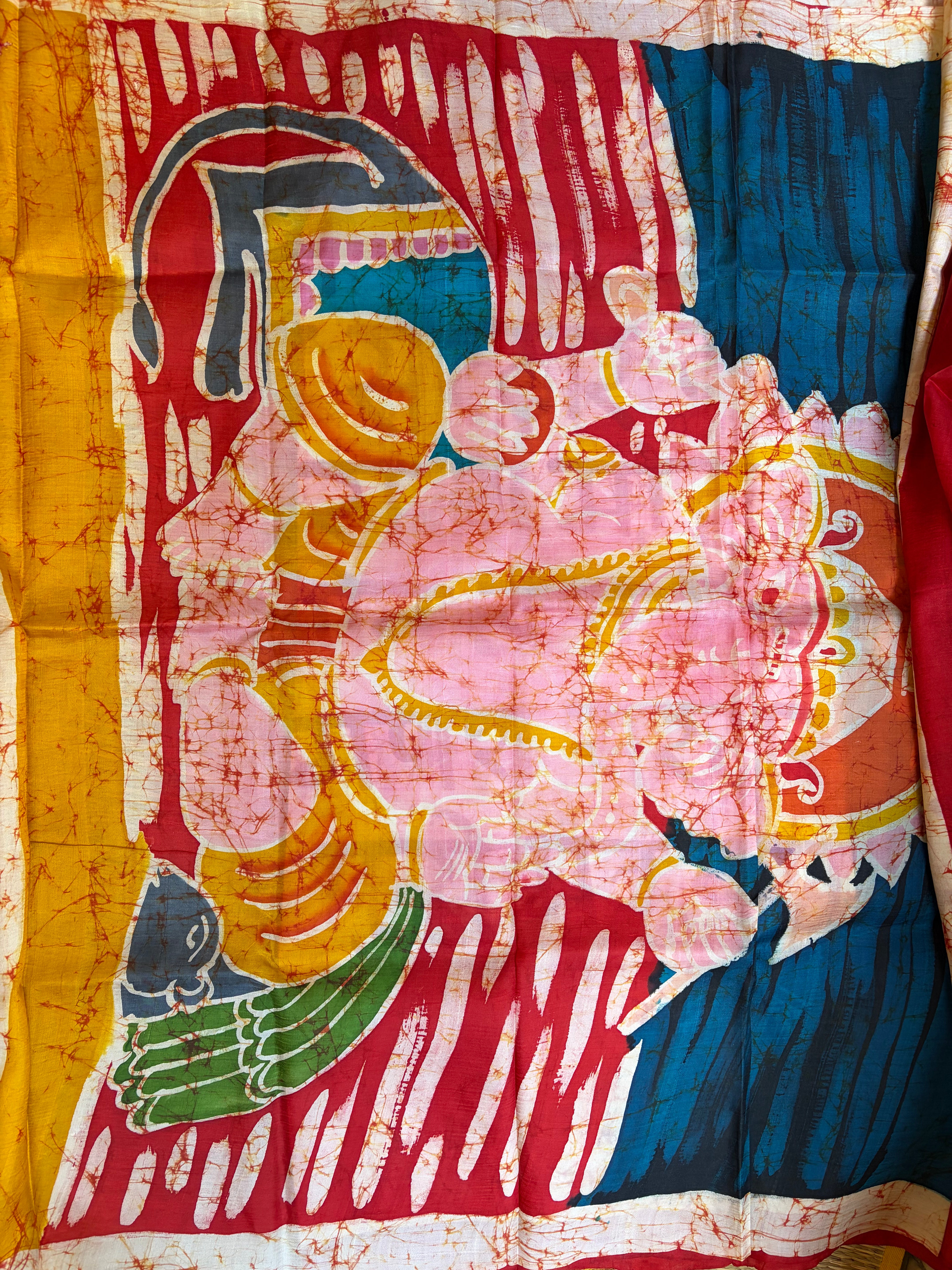 Off White & Red Bishnupuri Silk Saree
