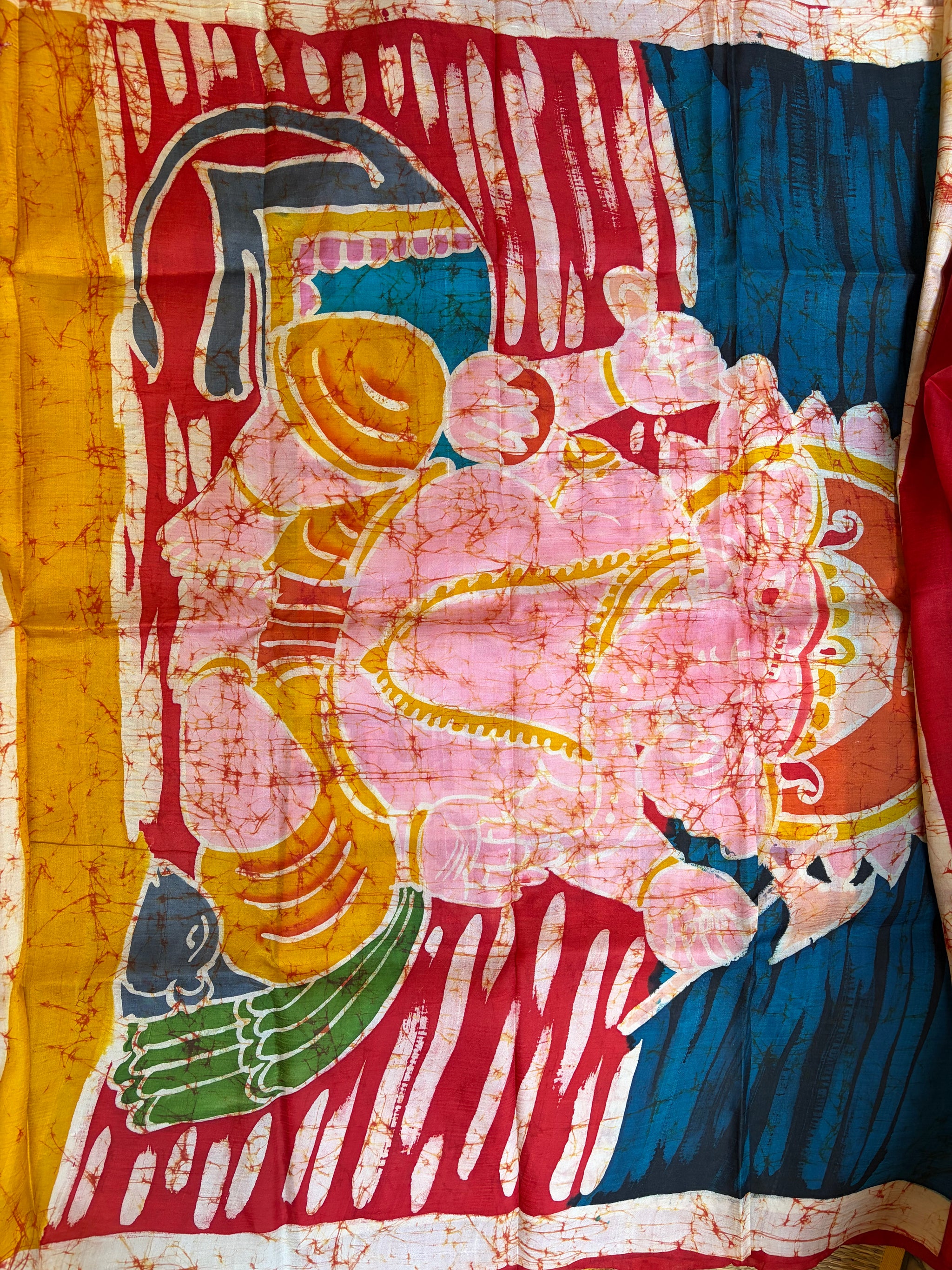 Off White & Red Bishnupuri Silk Saree