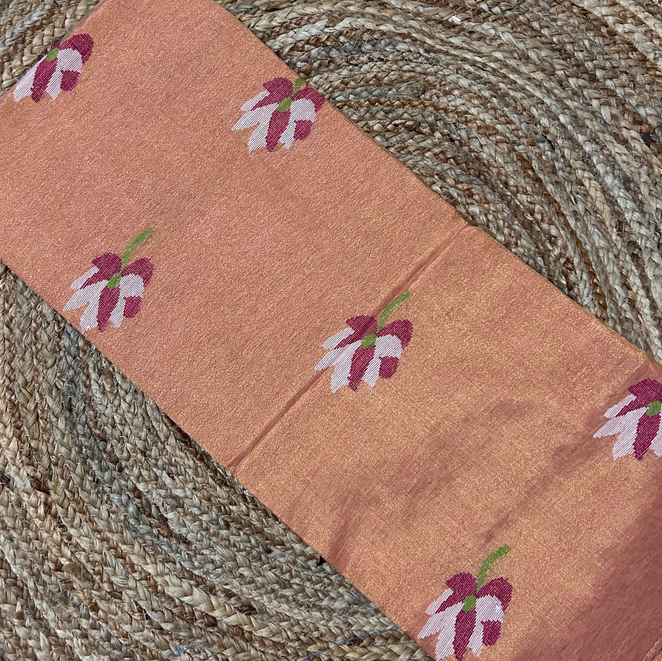 Peach Linen Tissue Saree