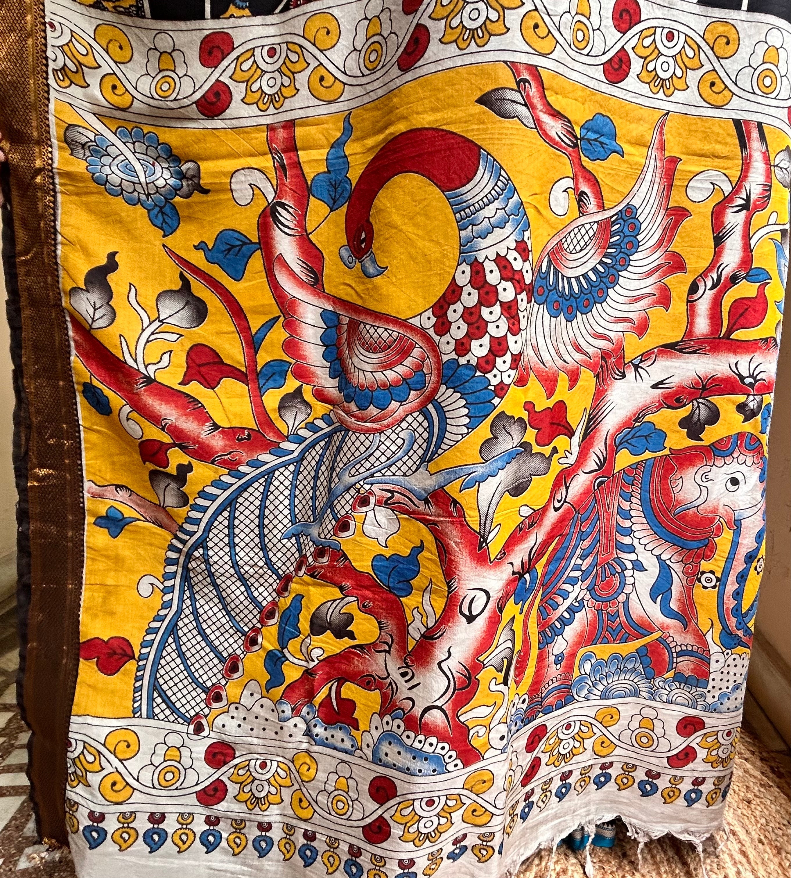 Kalamkari Story Telling Saree in Chennuri Silk