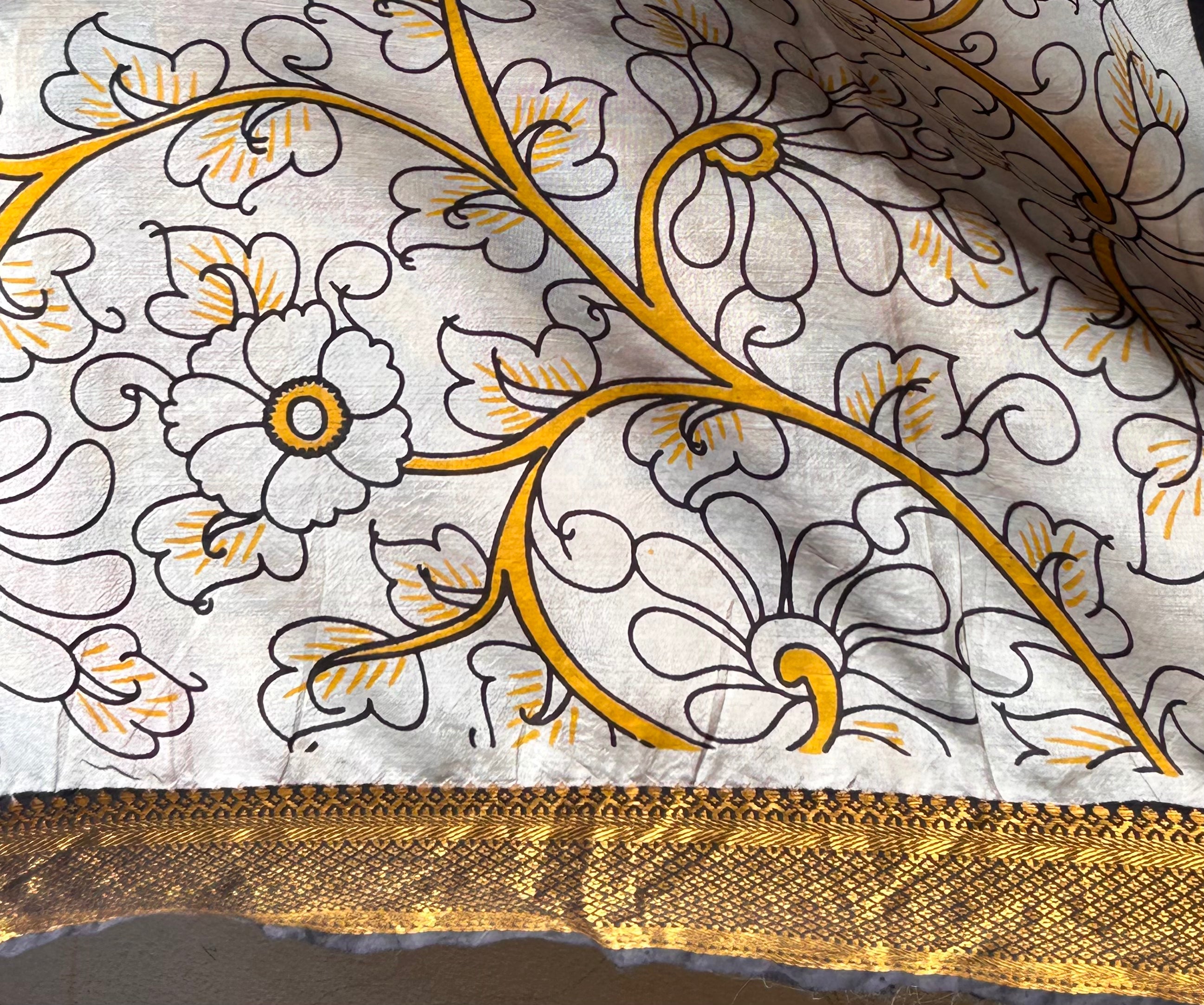 Kalamkari Story Telling Saree in Chennuri Silk