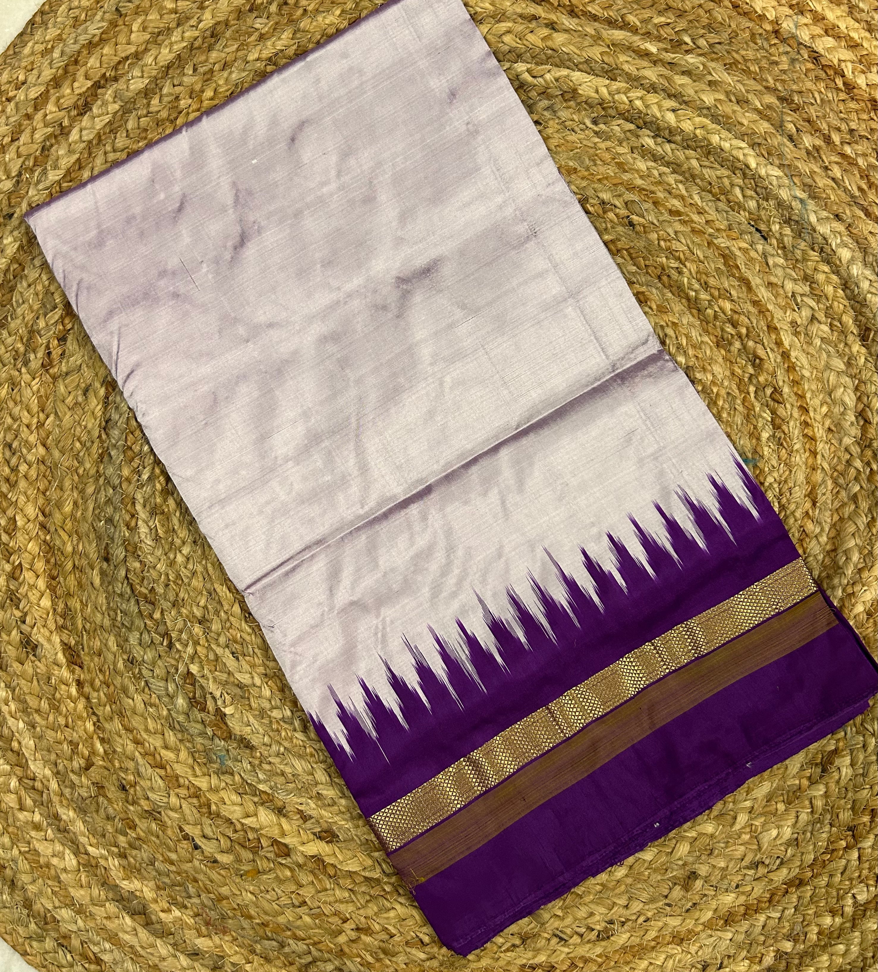 Lavender & Purple Pochampally Pattu Saree