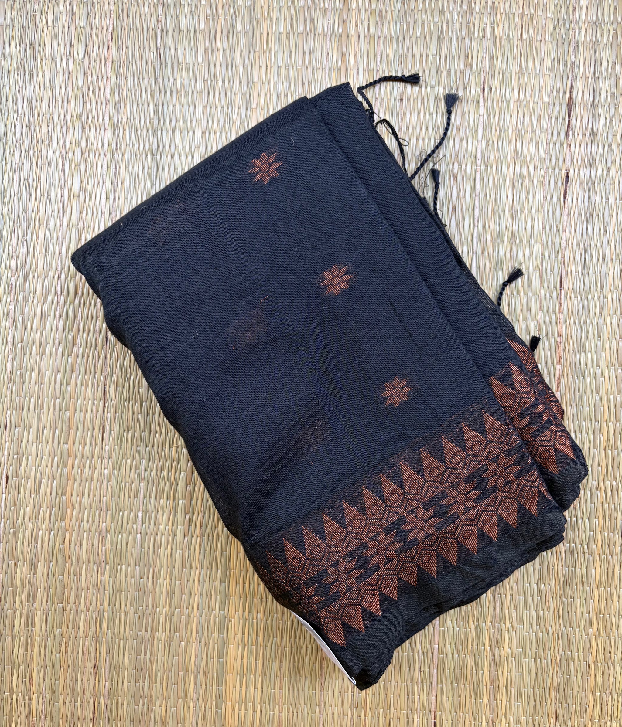 Black Khadi Cotton Saree