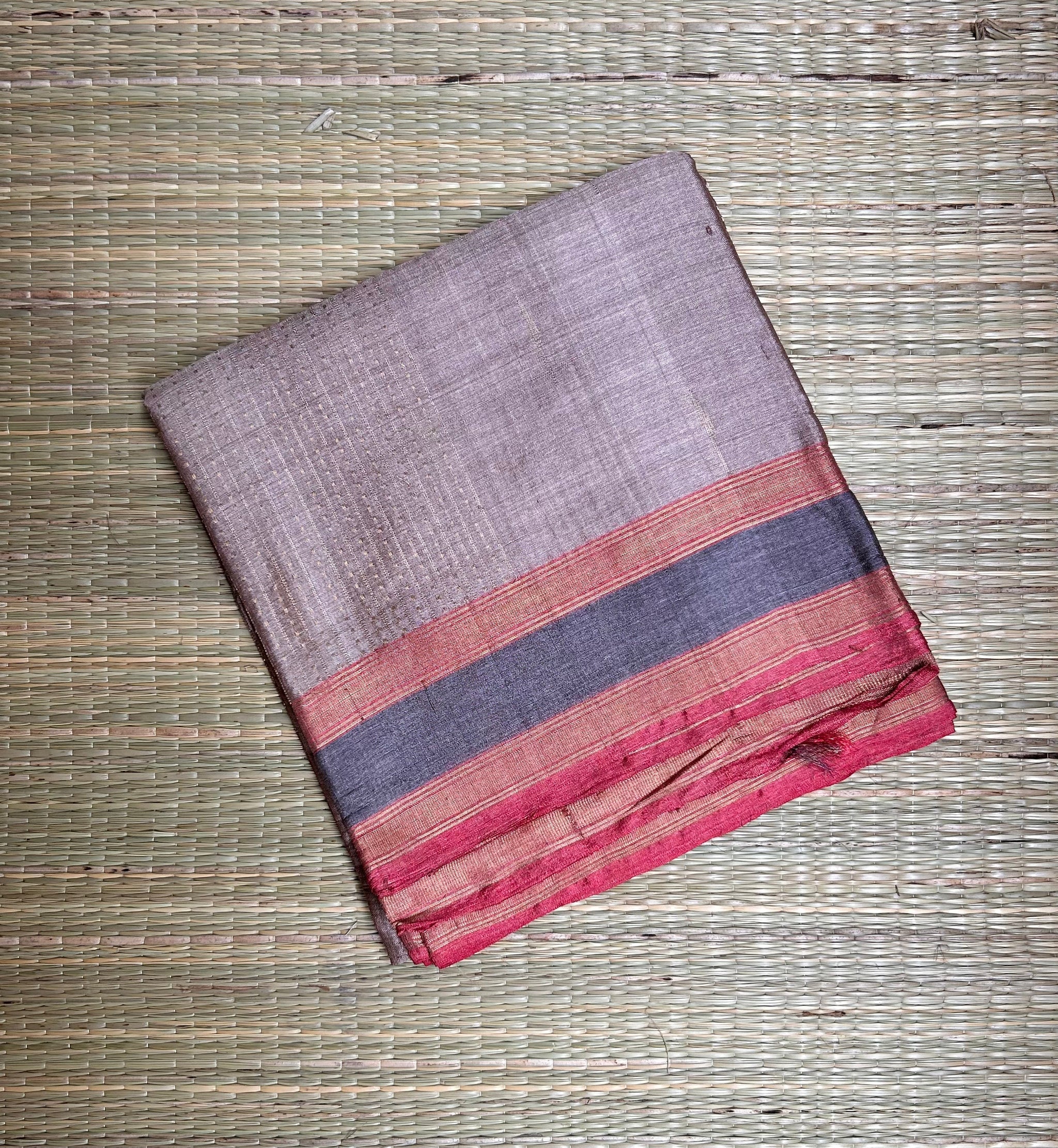 Beige Kosa Tussar Handloom Saree