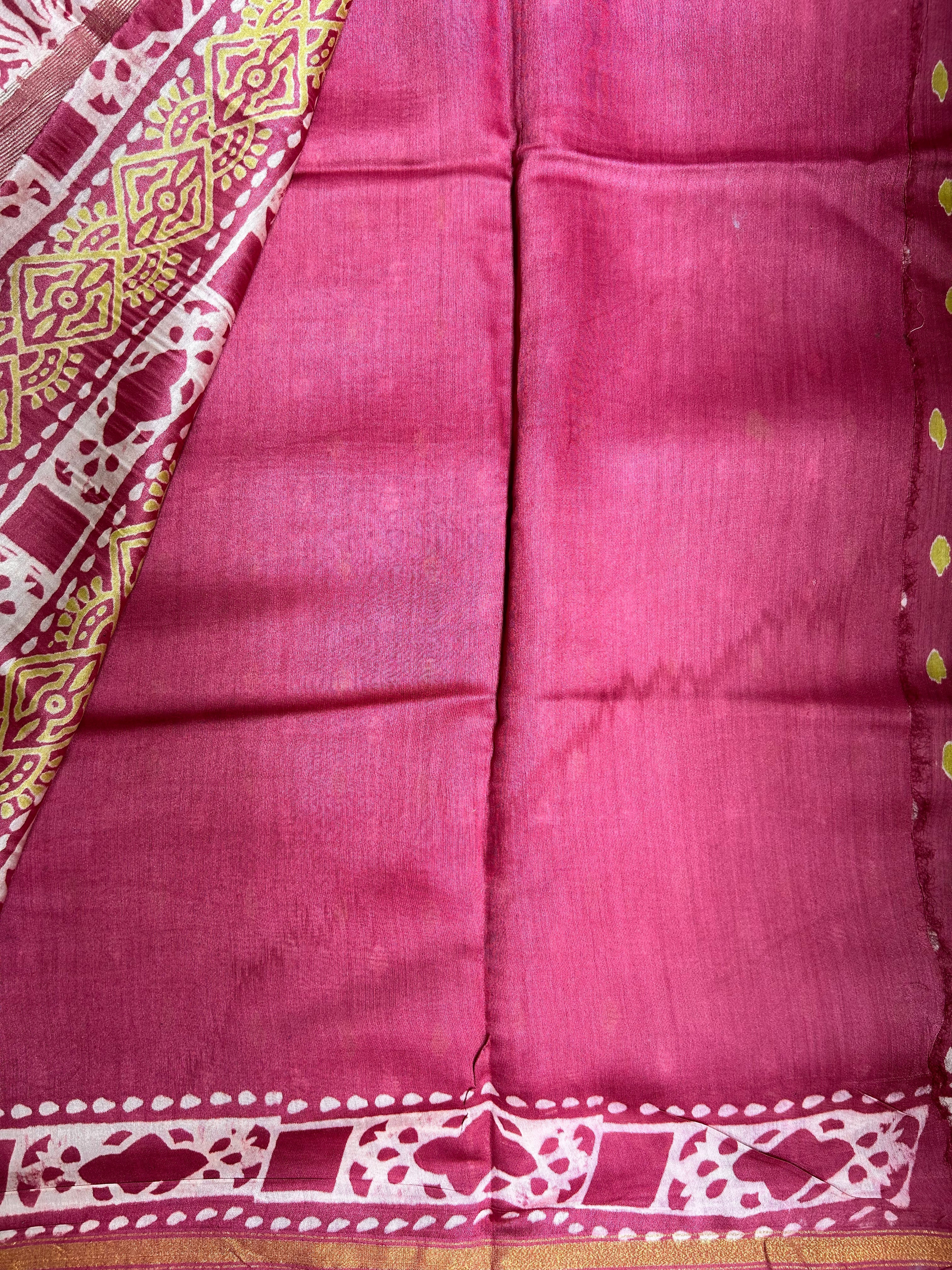 Onion Pink Maheshwari Resham Saree