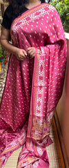 Onion Pink Maheshwari Resham Saree