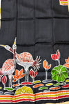Black Bishapuri Silk Saree in Hand Wax Batik