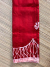 Red & White Bishnupuri Silk Saree