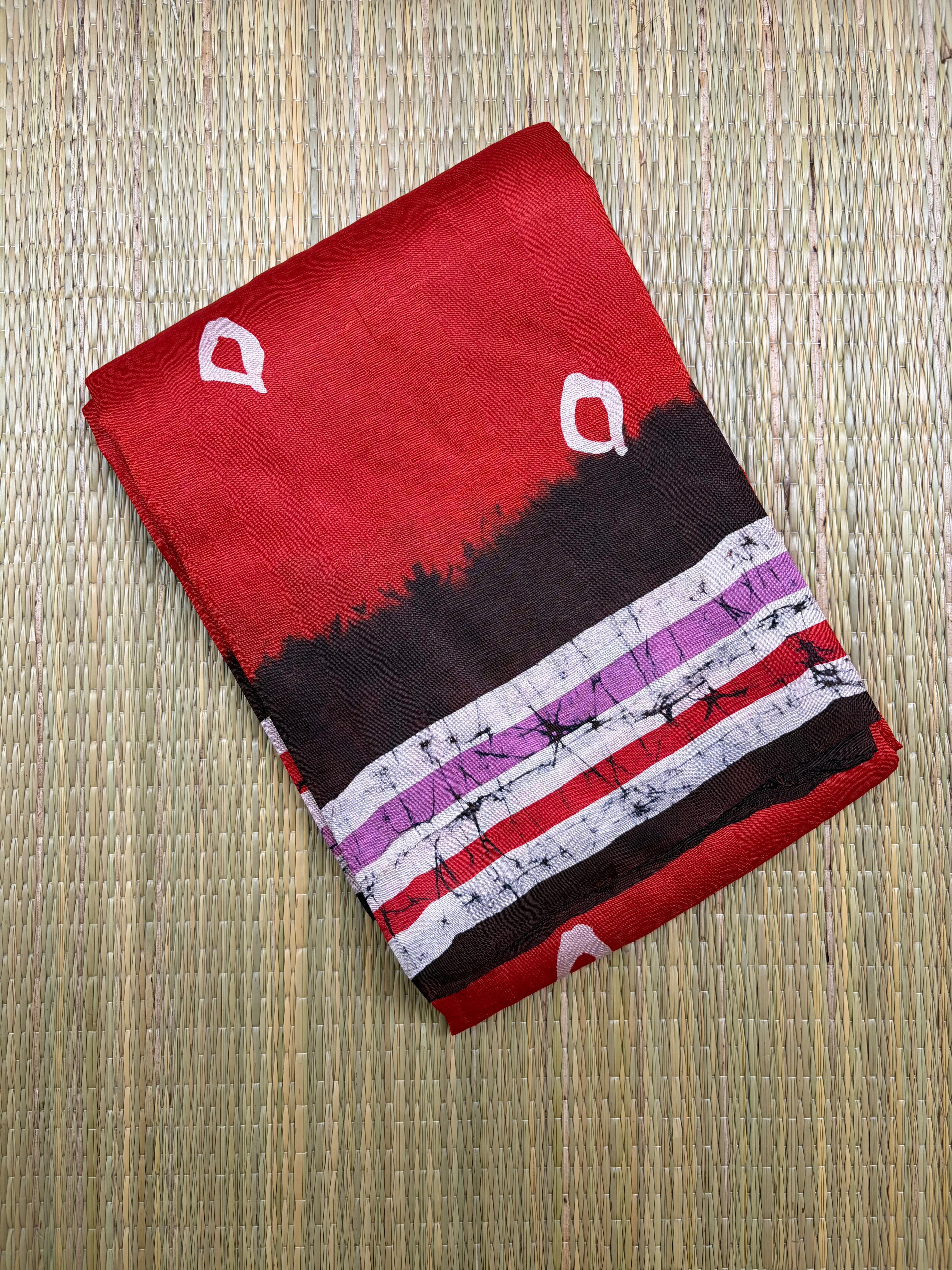 Rust & Brown Pure Bishnupuri Silk Saree