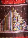 Rust & Brown Pure Bishnupuri Silk Saree