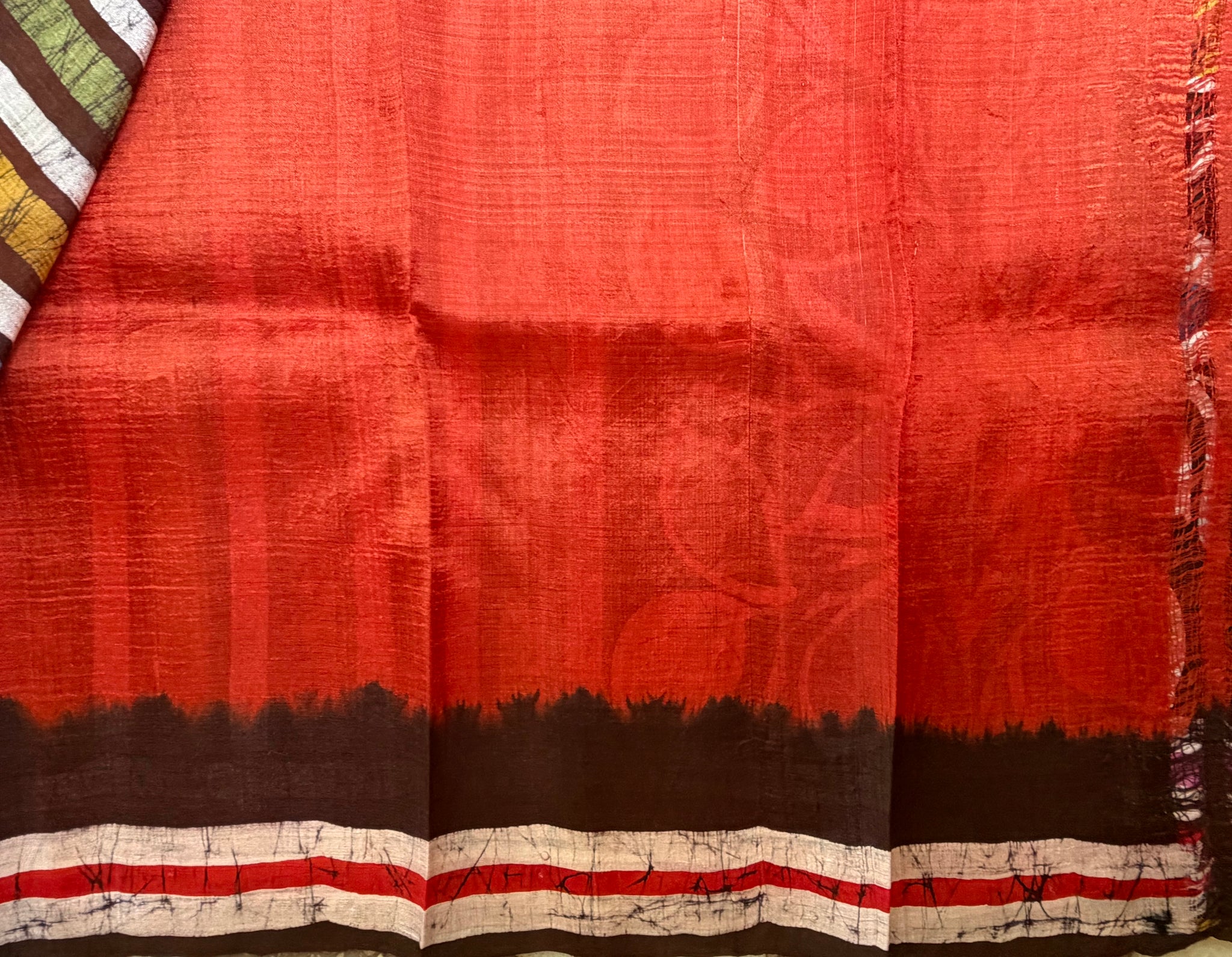 Rust & Brown Pure Bishnupuri Silk Saree